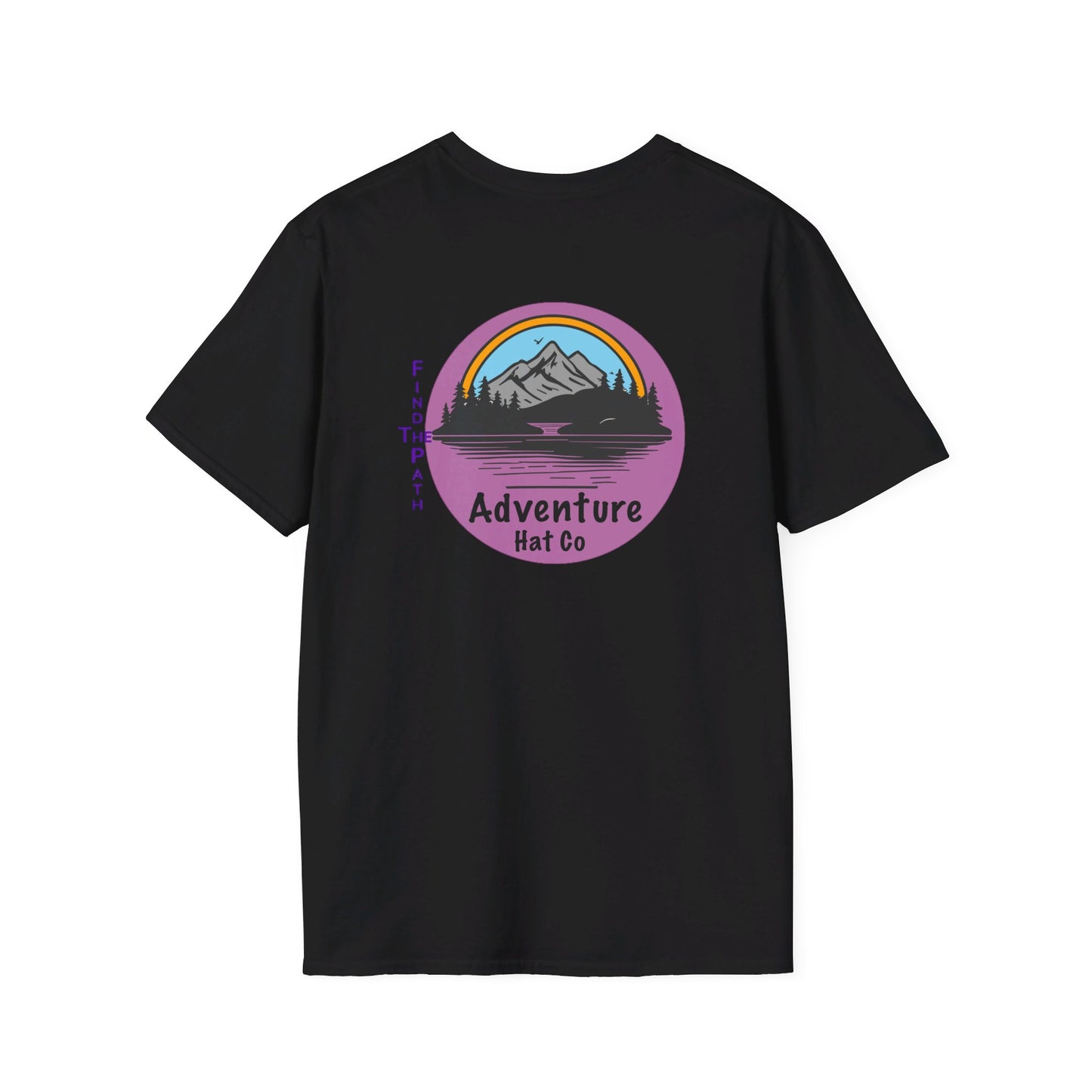 Adventure Hat Co Find The Path Mountain Design Unisex Softstyle T-Shirt