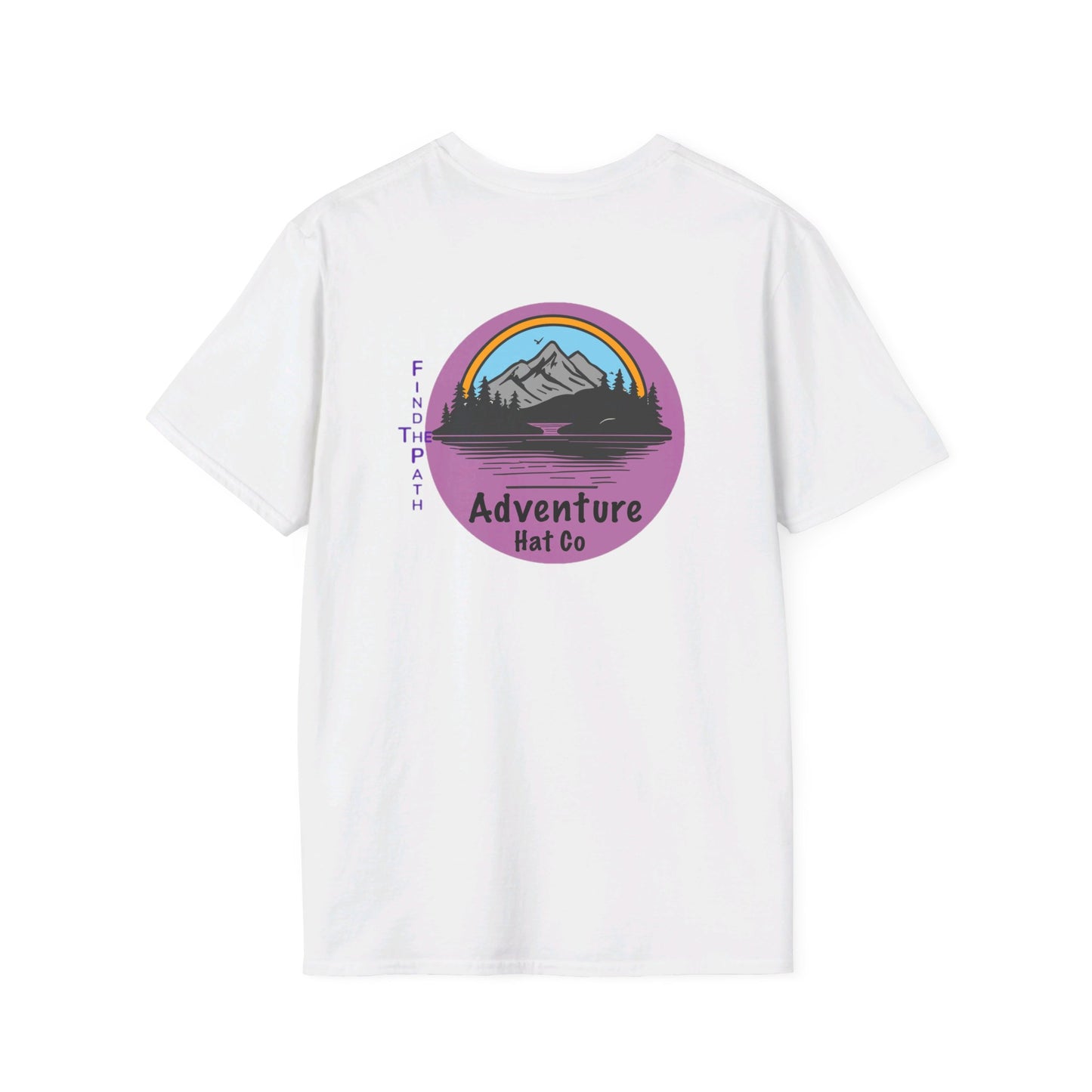 Adventure Hat Co Find The Path Mountain Design Unisex Softstyle T-Shirt