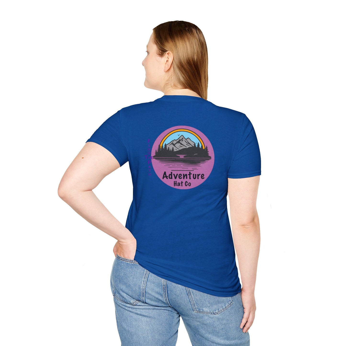 Adventure Hat Co Find The Path Mountain Design Unisex Softstyle T-Shirt