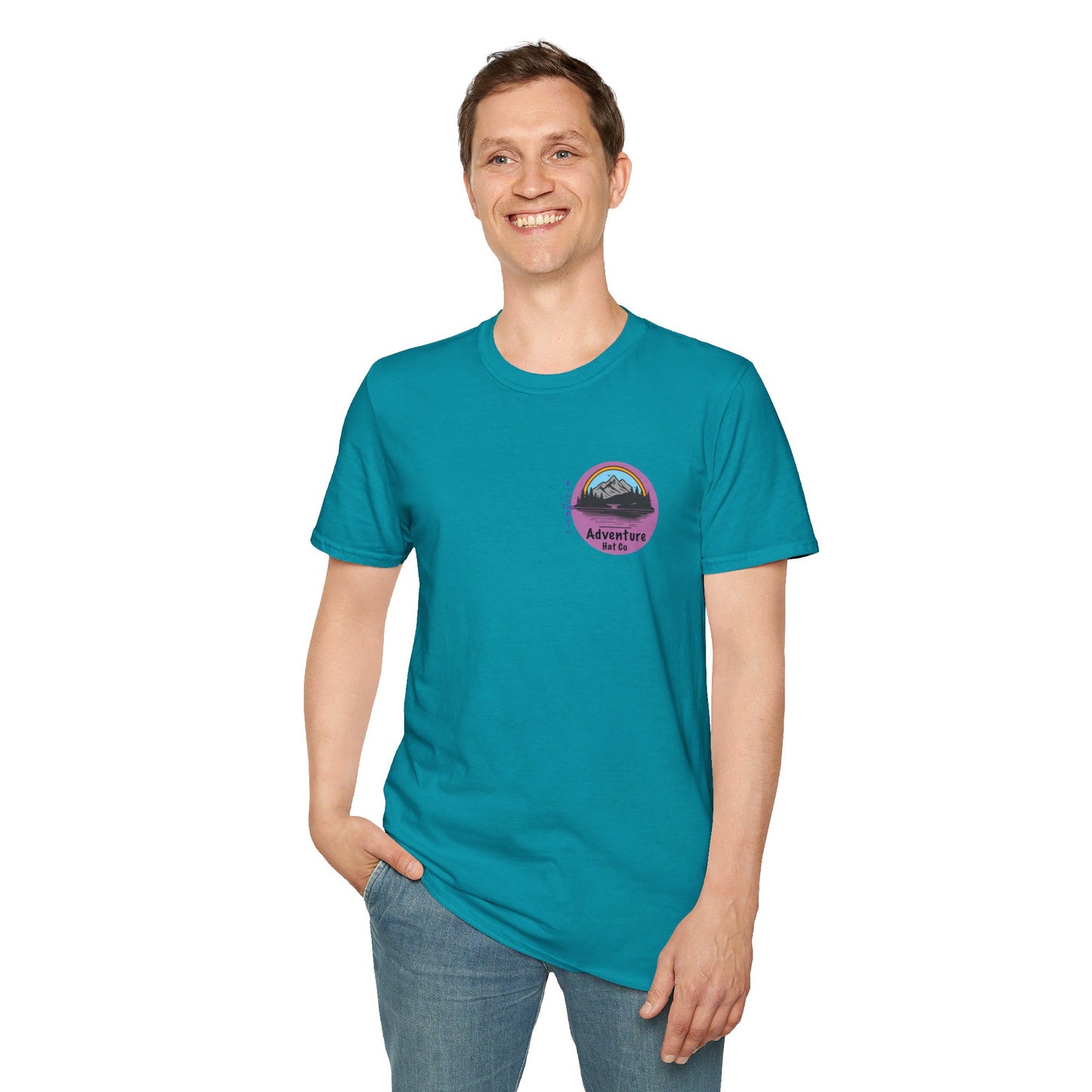 Adventure Hat Co Find The Path Mountain Design Unisex Softstyle T-Shirt