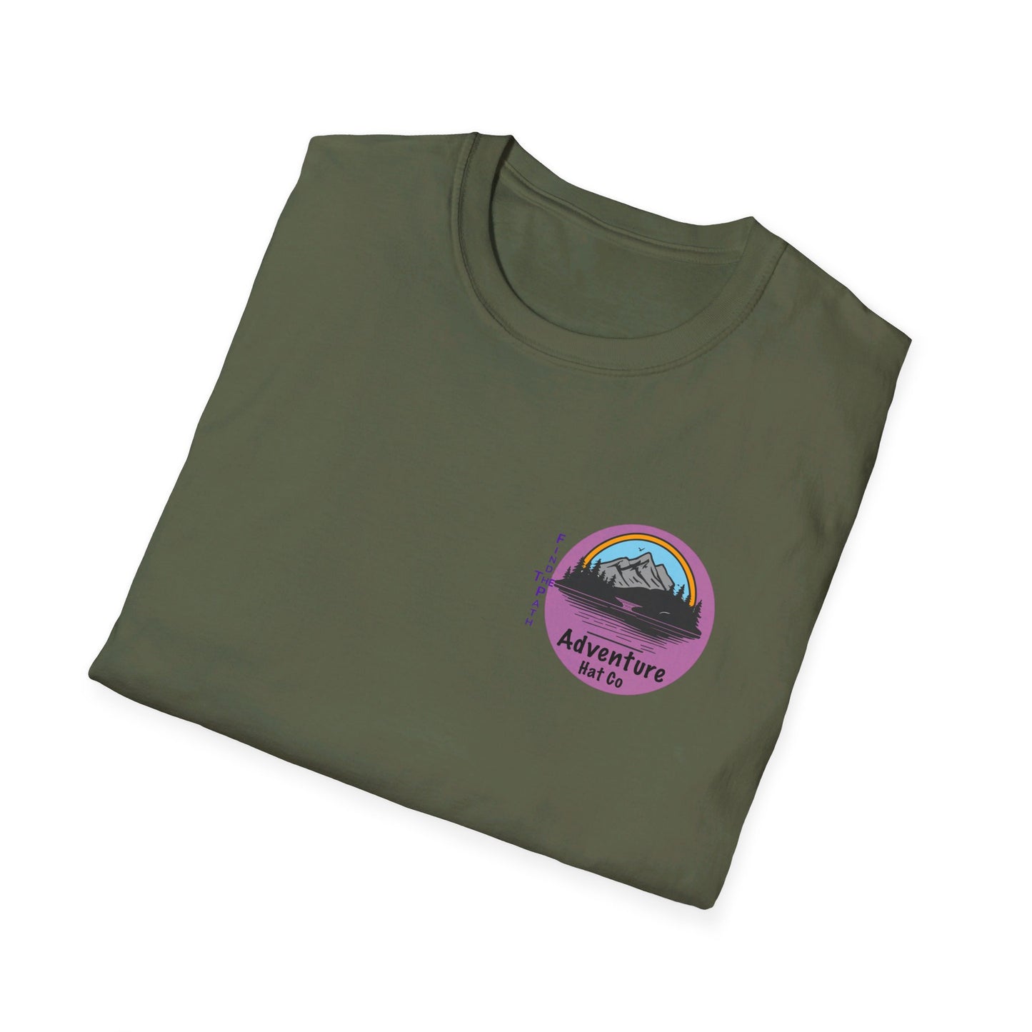 Adventure Hat Co Find The Path Mountain Design Unisex Softstyle T-Shirt