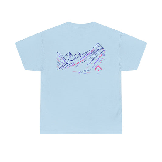 Adventure Hat Co Mountain Scene Colorful design Unisex Heavy Cotton Tee