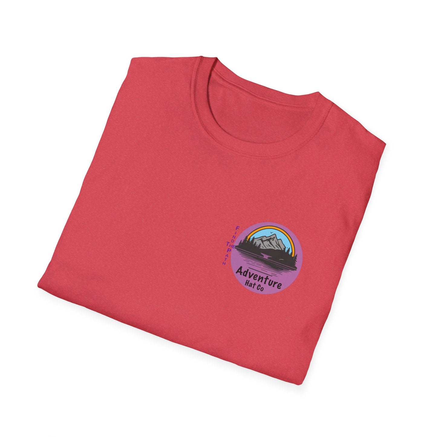 Adventure Hat Co Find The Path Mountain Design Unisex Softstyle T-Shirt