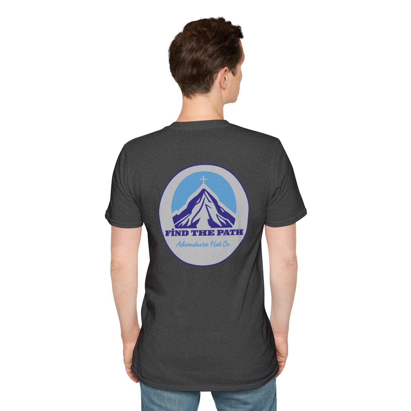 Adventure Hat Co Cross on top of the Mountains Unisex Soft style T-Shirt