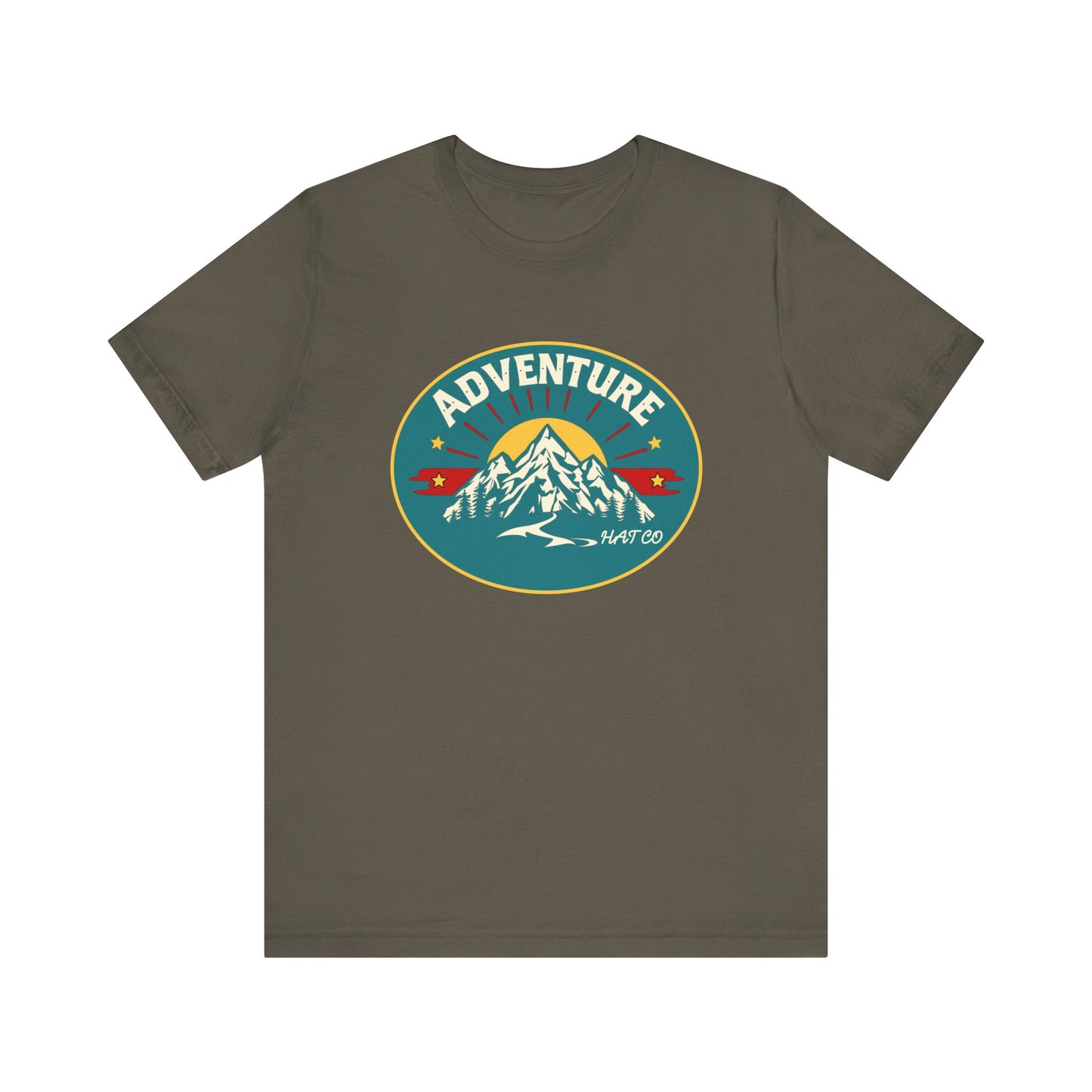 Adventure Hat Co Unisex Tee - Mountain and Sun Design