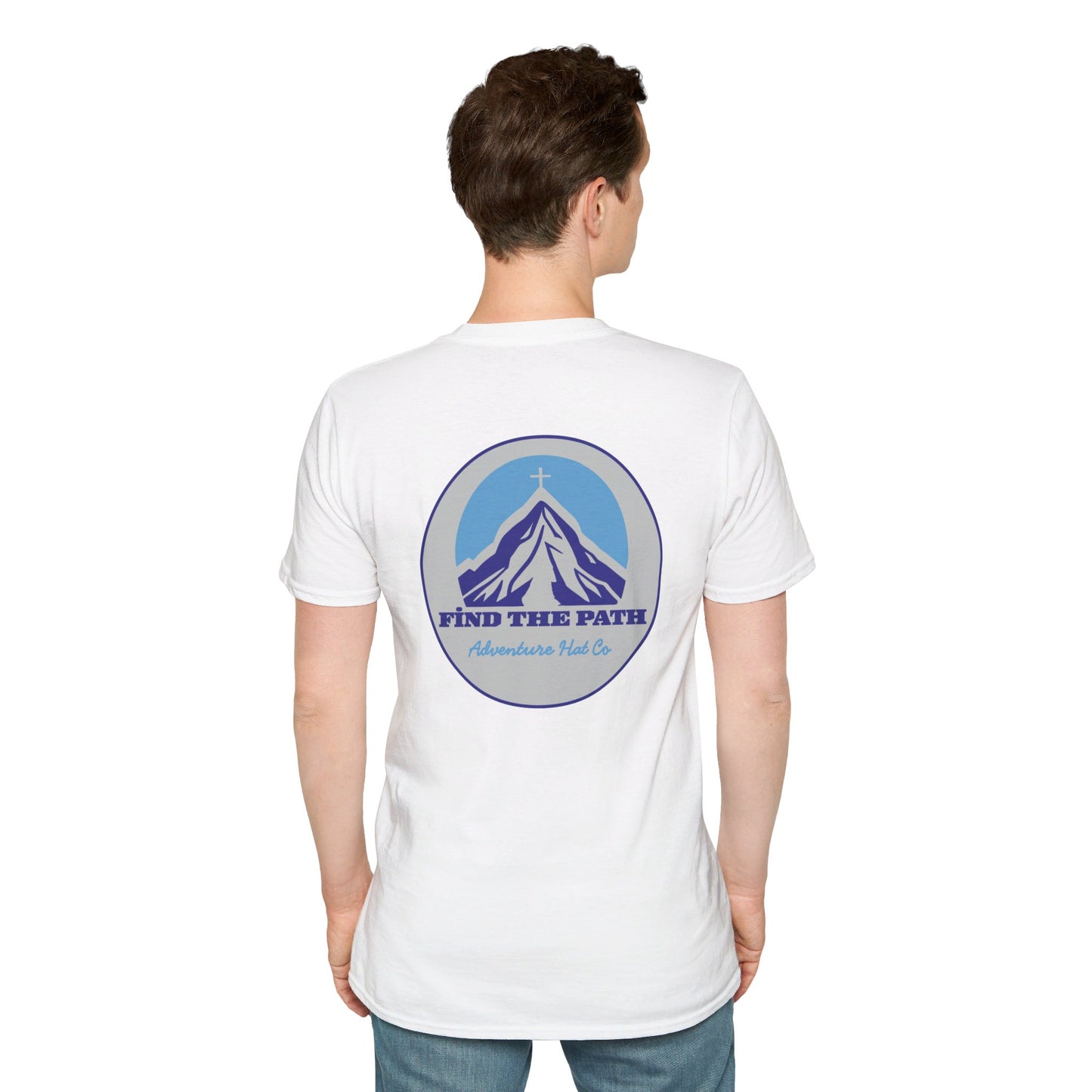 Adventure Hat Co Cross on top of the Mountains Unisex Soft style T-Shirt