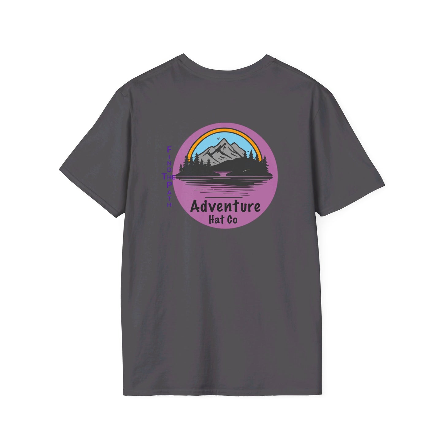 Adventure Hat Co Find The Path Mountain Design Unisex Softstyle T-Shirt