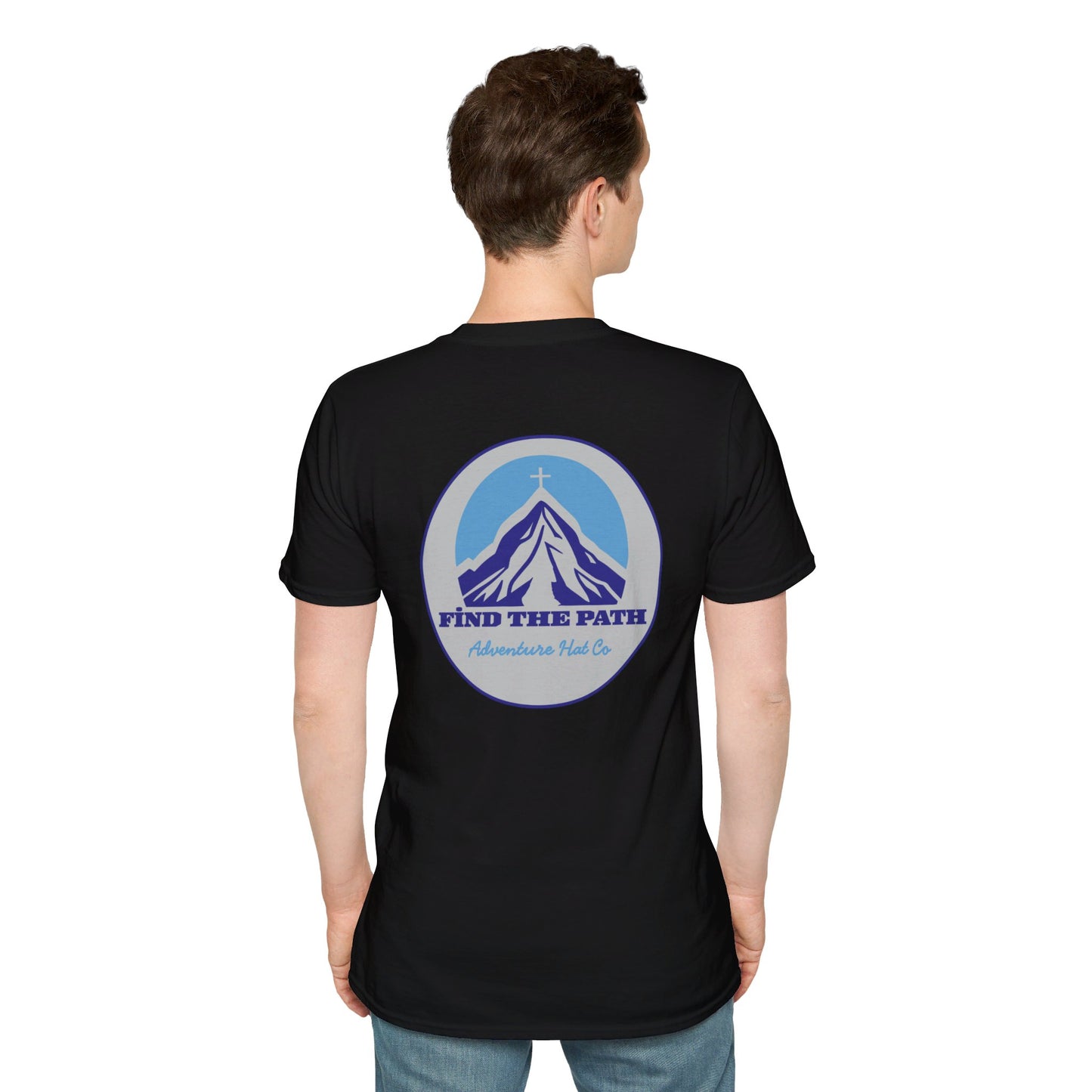 Adventure Hat Co Cross on top of the Mountains Unisex Soft style T-Shirt