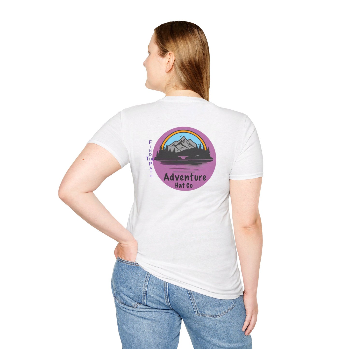 Adventure Hat Co Find The Path Mountain Design Unisex Softstyle T-Shirt