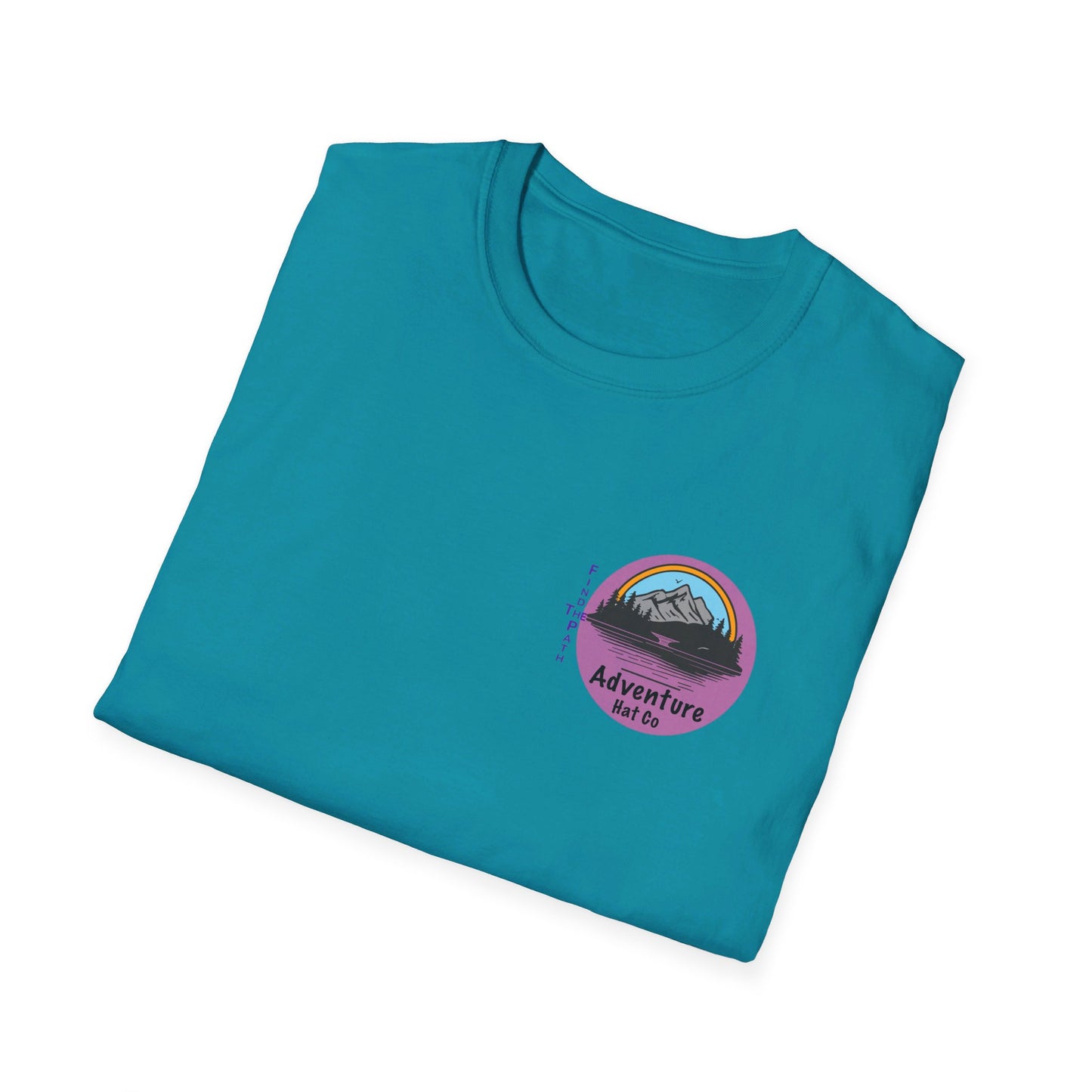 Adventure Hat Co Find The Path Mountain Design Unisex Softstyle T-Shirt