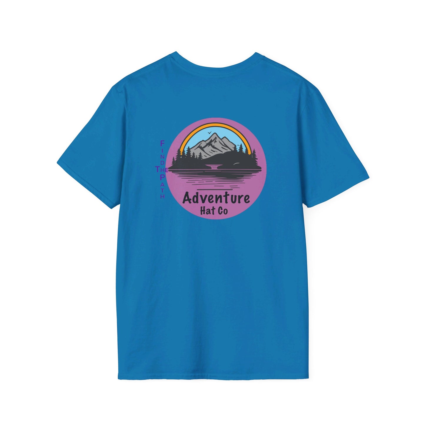 Adventure Hat Co Find The Path Mountain Design Unisex Softstyle T-Shirt