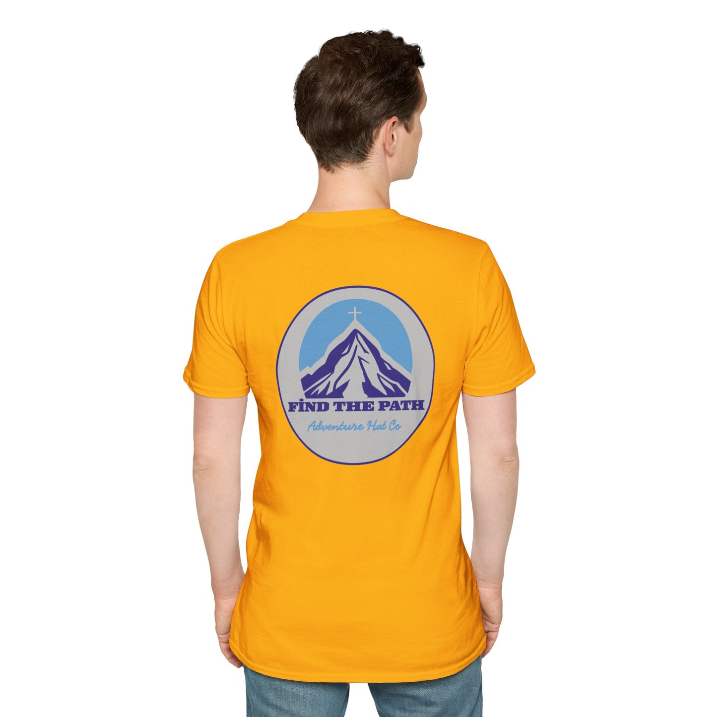 Adventure Hat Co Cross on top of the Mountains Unisex Soft style T-Shirt