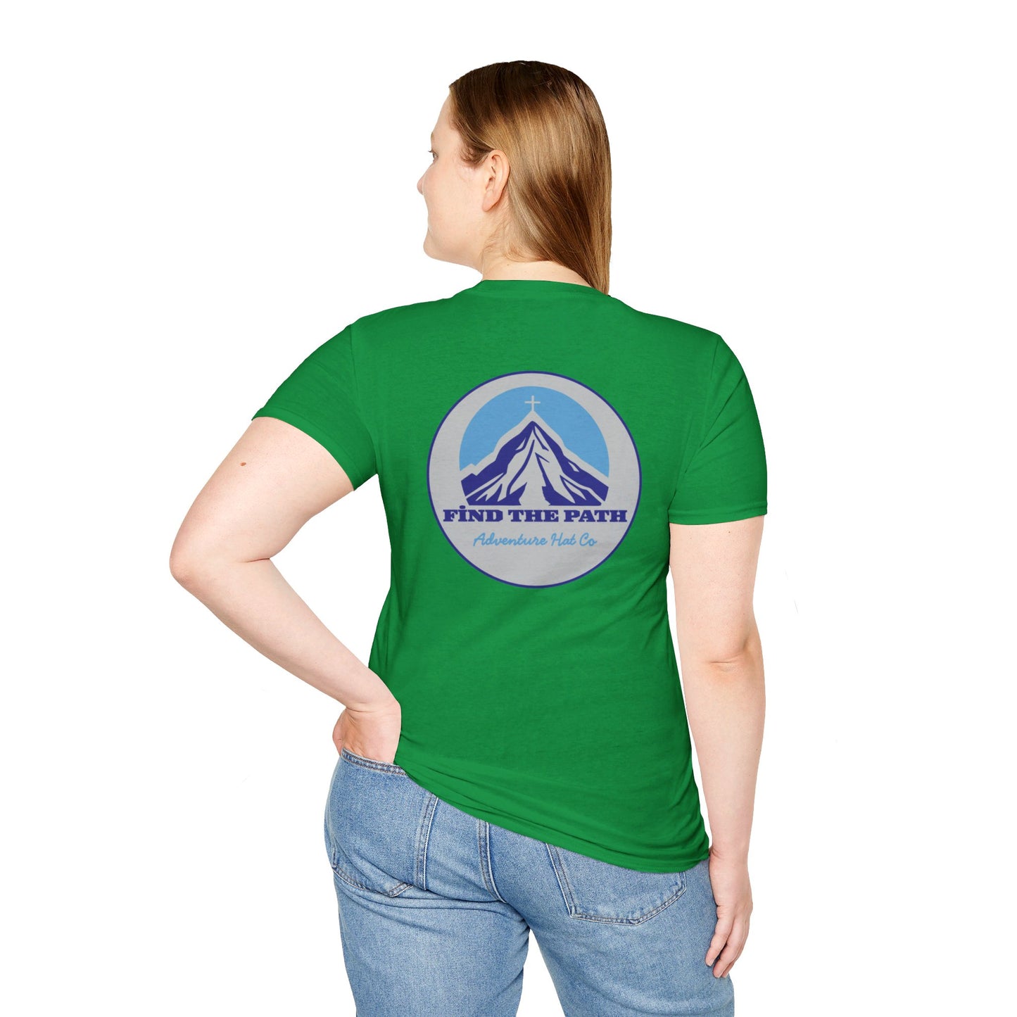 Adventure Hat Co Cross on top of the Mountains Unisex Soft style T-Shirt