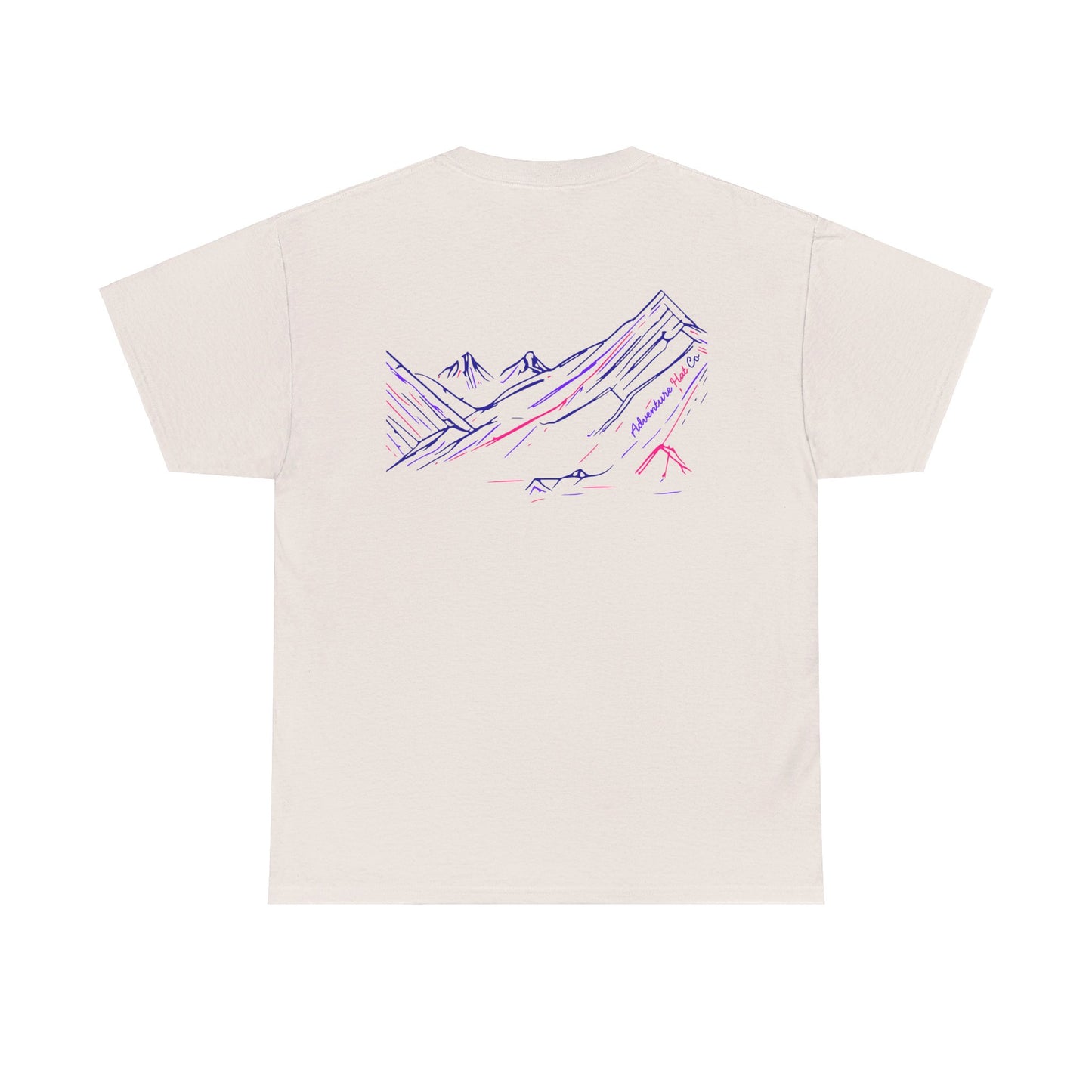 Adventure Hat Co Mountain Scene Colorful design Unisex Heavy Cotton Tee