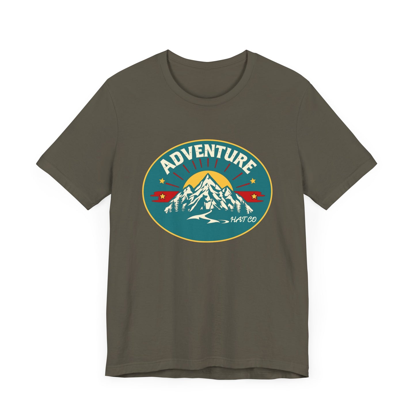 Adventure Hat Co Unisex Tee - Mountain and Sun Design