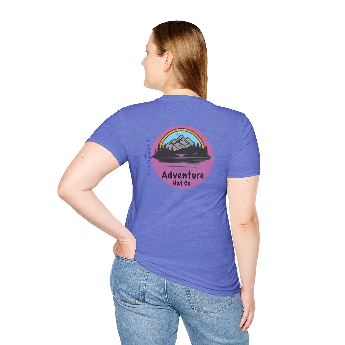 Adventure Hat Co Find The Path Mountain Design Unisex Softstyle T-Shirt