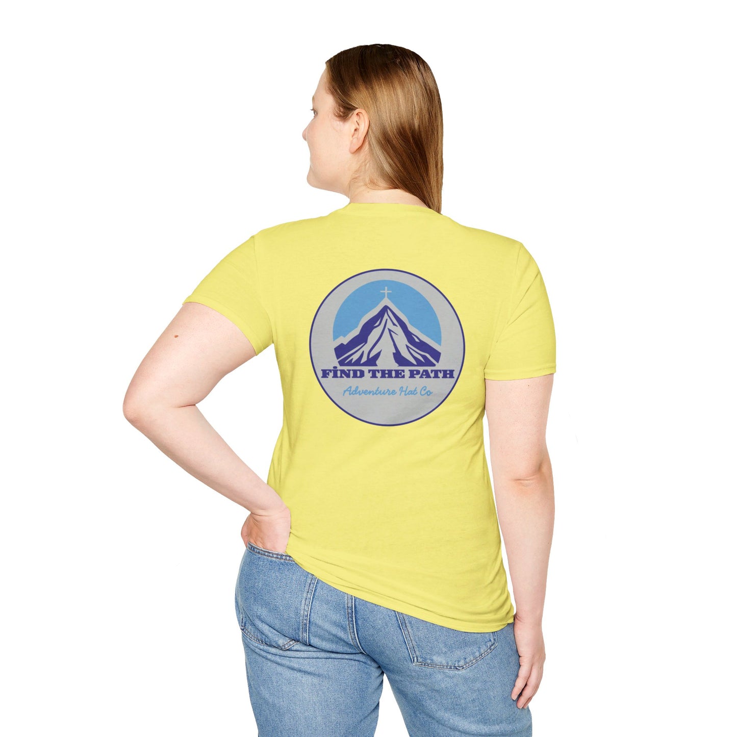 Adventure Hat Co Cross on top of the Mountains Unisex Soft style T-Shirt