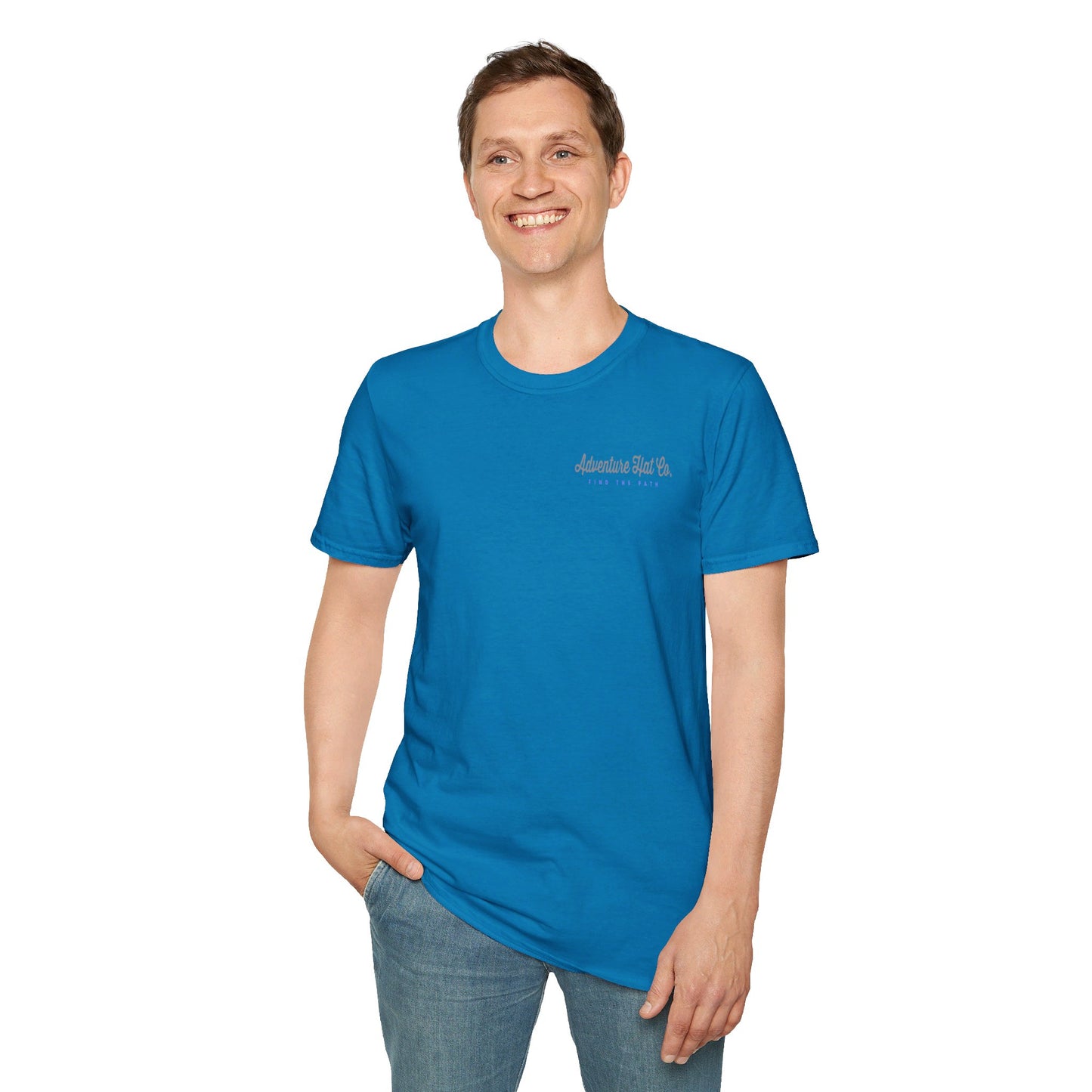 Adventure Hat Co Cross on top of the Mountains Unisex Soft style T-Shirt