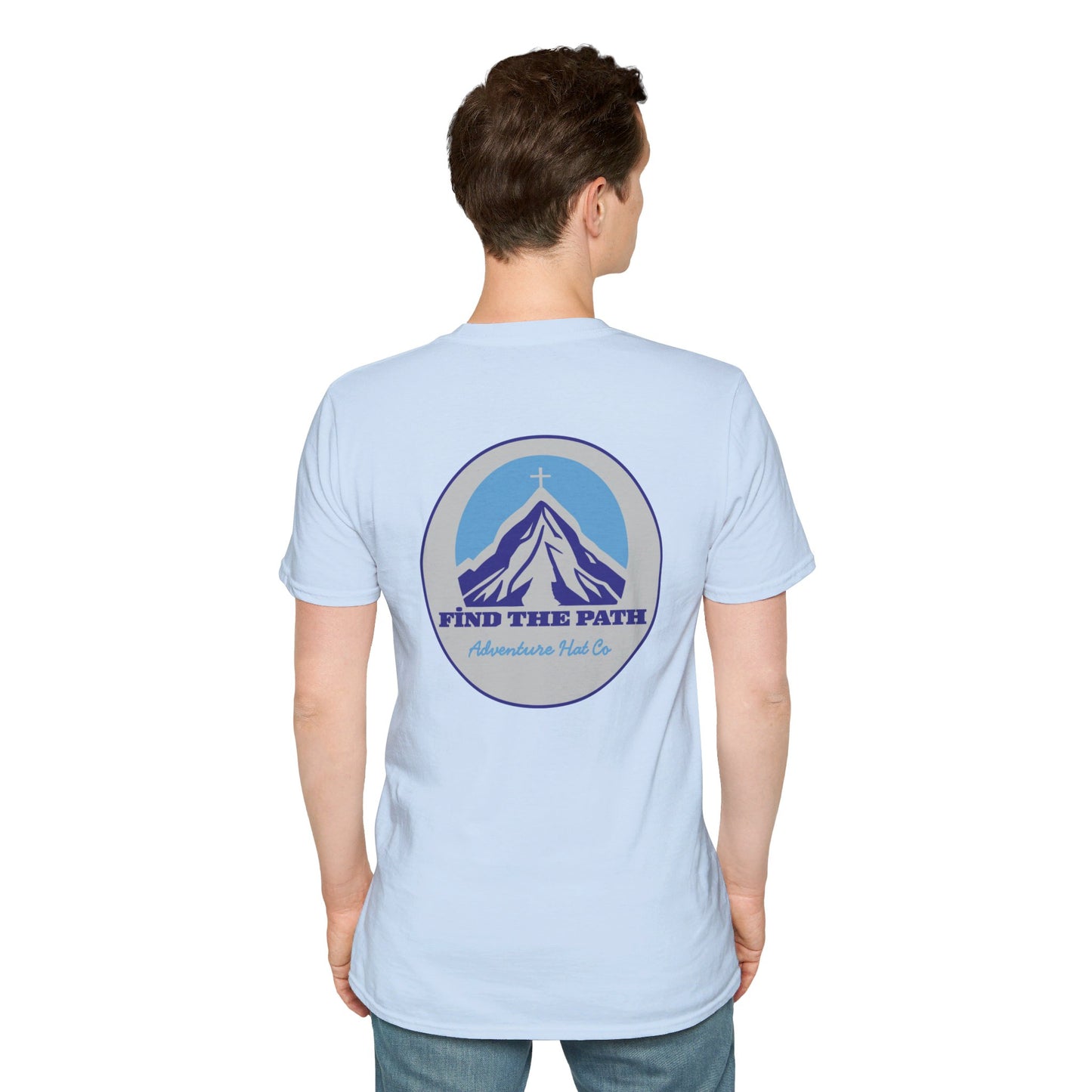 Adventure Hat Co Cross on top of the Mountains Unisex Soft style T-Shirt