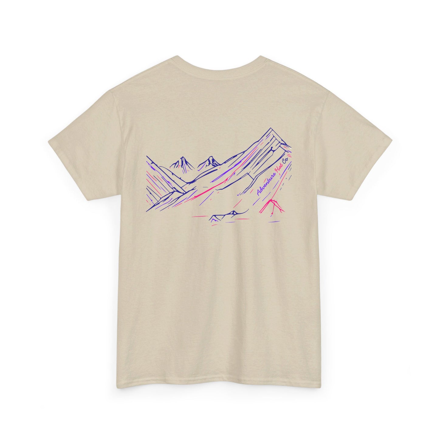 Adventure Hat Co Mountain Scene Colorful design Unisex Heavy Cotton Tee