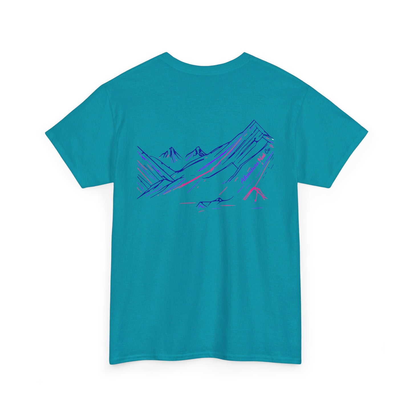 Adventure Hat Co Mountain Scene Colorful design Unisex Heavy Cotton Tee