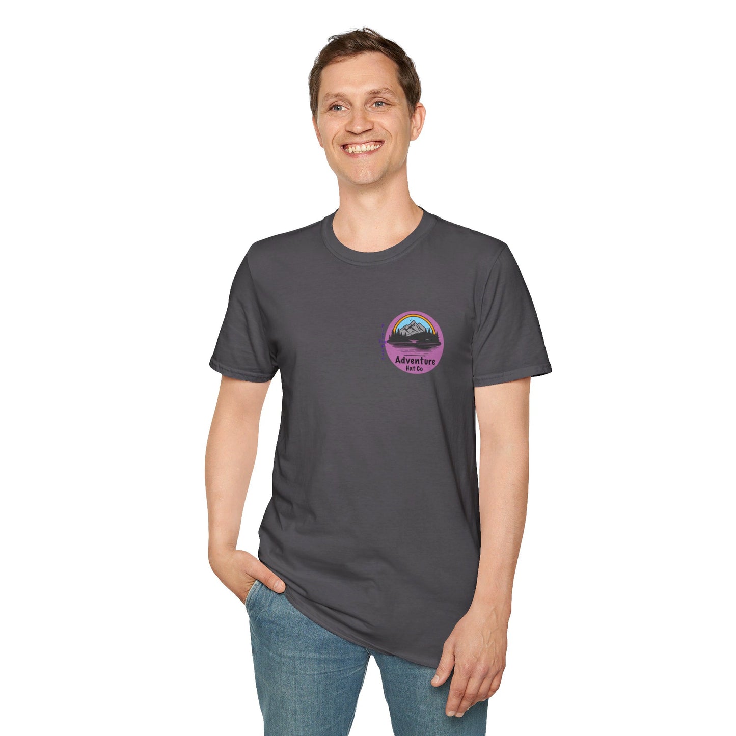 Adventure Hat Co Find The Path Mountain Design Unisex Softstyle T-Shirt