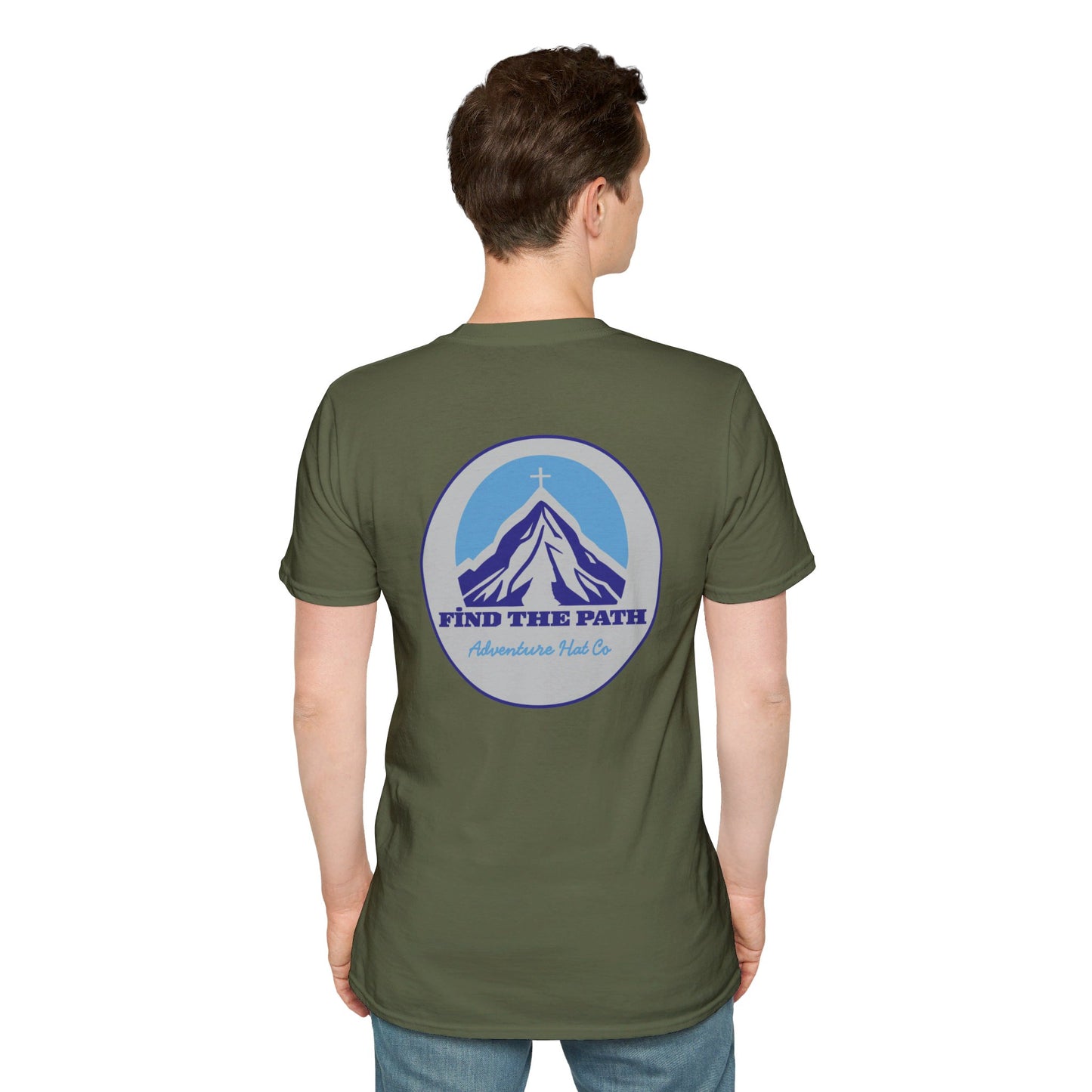 Adventure Hat Co Cross on top of the Mountains Unisex Soft style T-Shirt