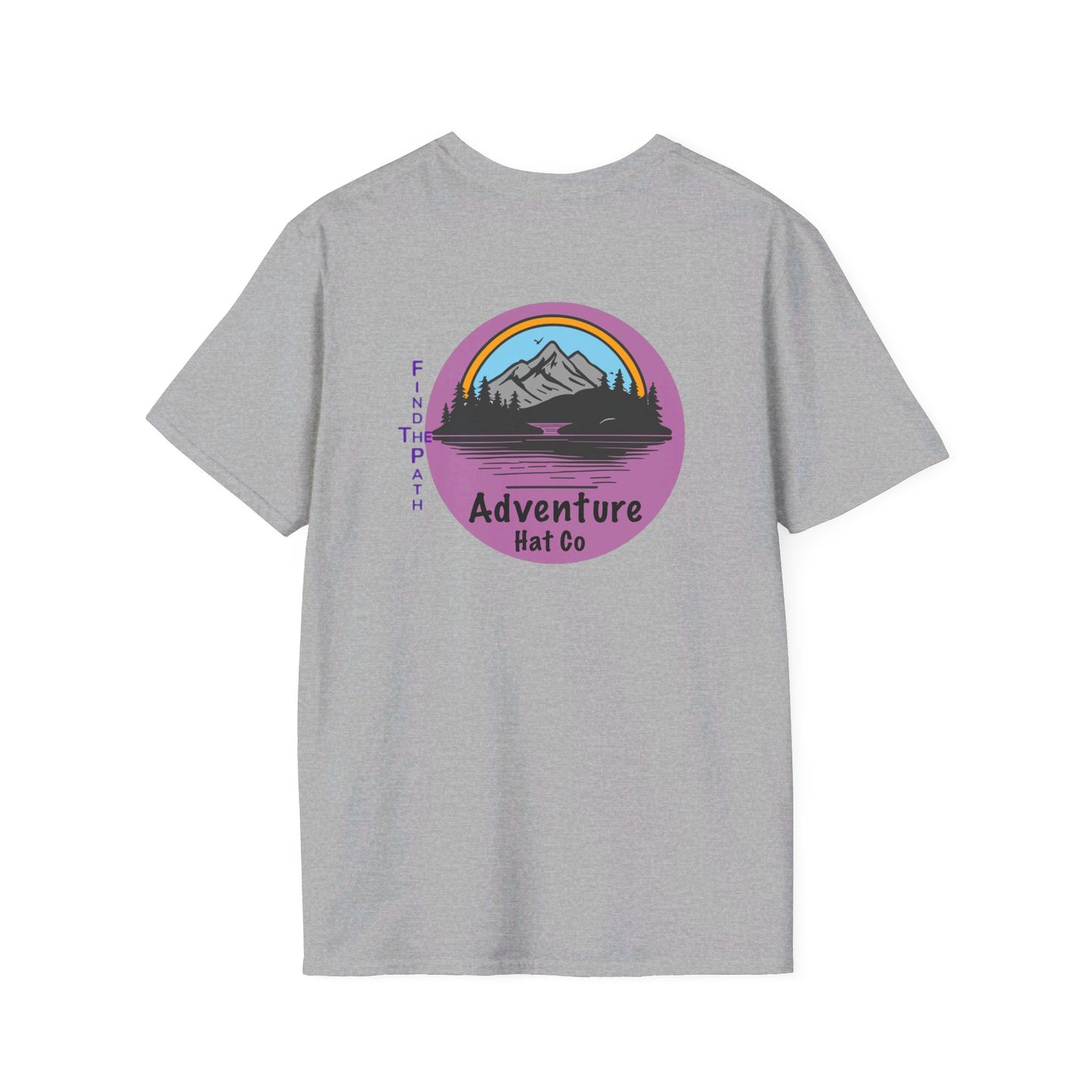 Adventure Hat Co Find The Path Mountain Design Unisex Softstyle T-Shirt