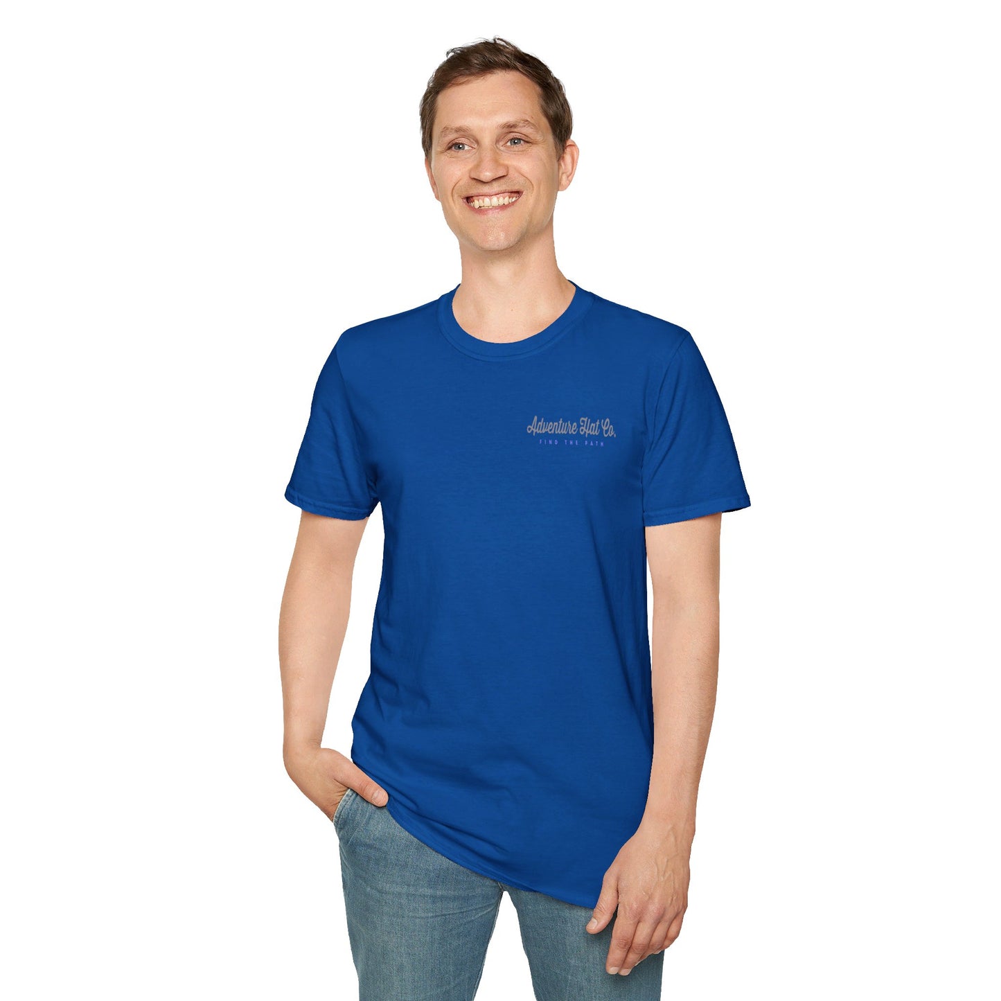 Adventure Hat Co Cross on top of the Mountains Unisex Soft style T-Shirt