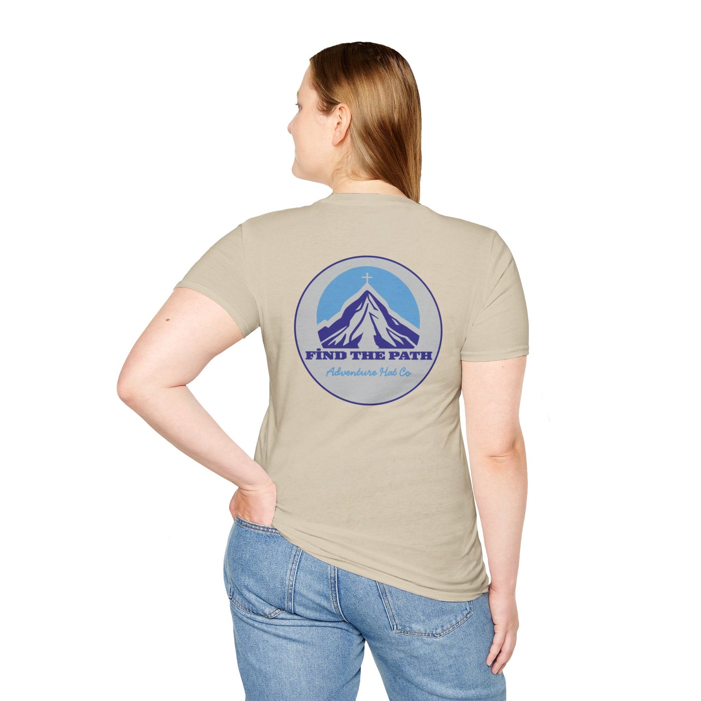 Adventure Hat Co Cross on top of the Mountains Unisex Soft style T-Shirt