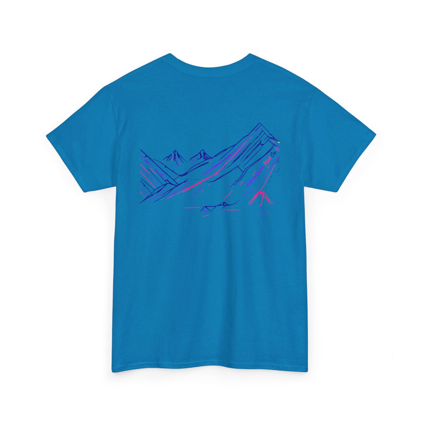 Adventure Hat Co Mountain Scene Colorful design Unisex Heavy Cotton Tee