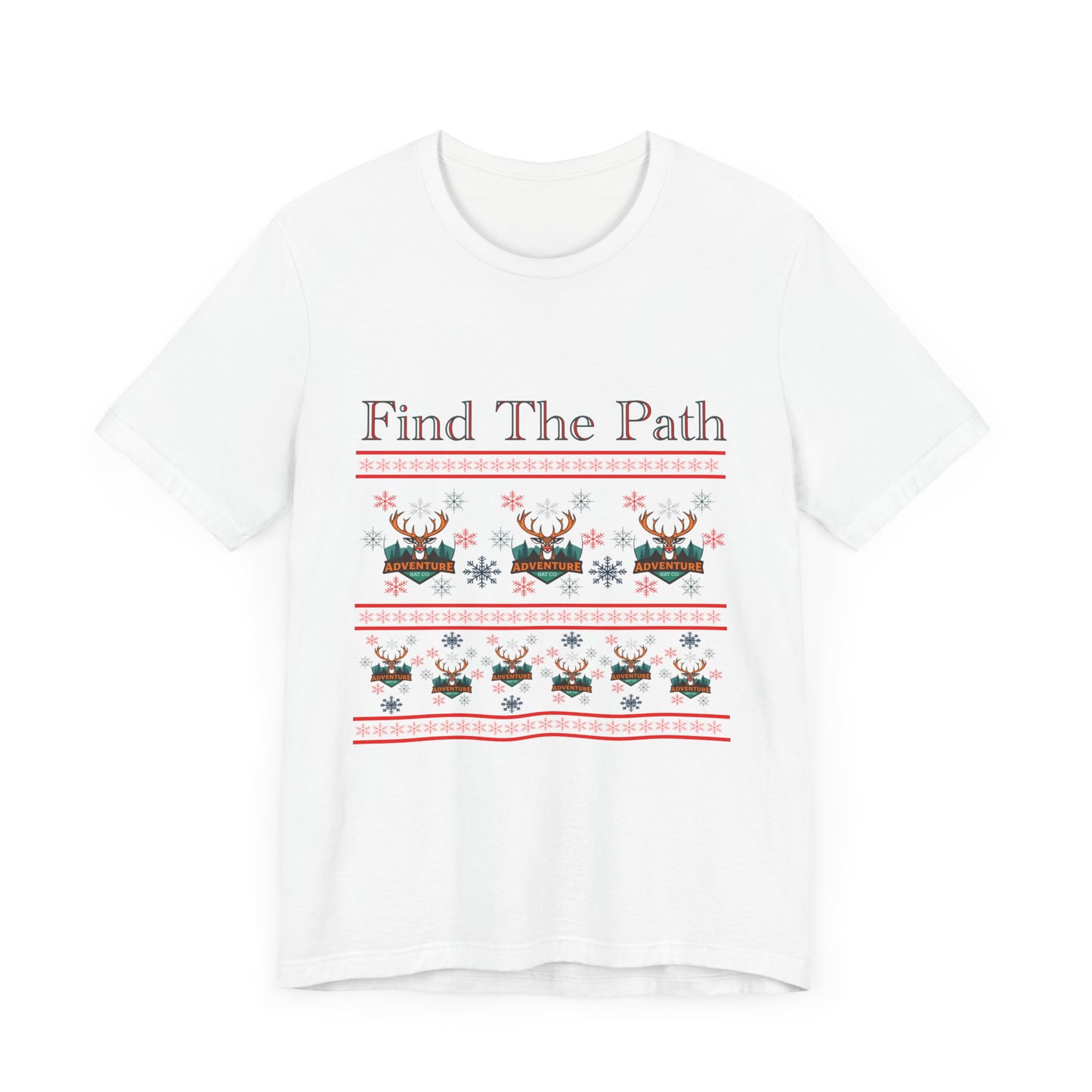 Adventure Hat Co Ugly Christmas Sweater T-shirt Unisex Jersey Short Sleeve Tee