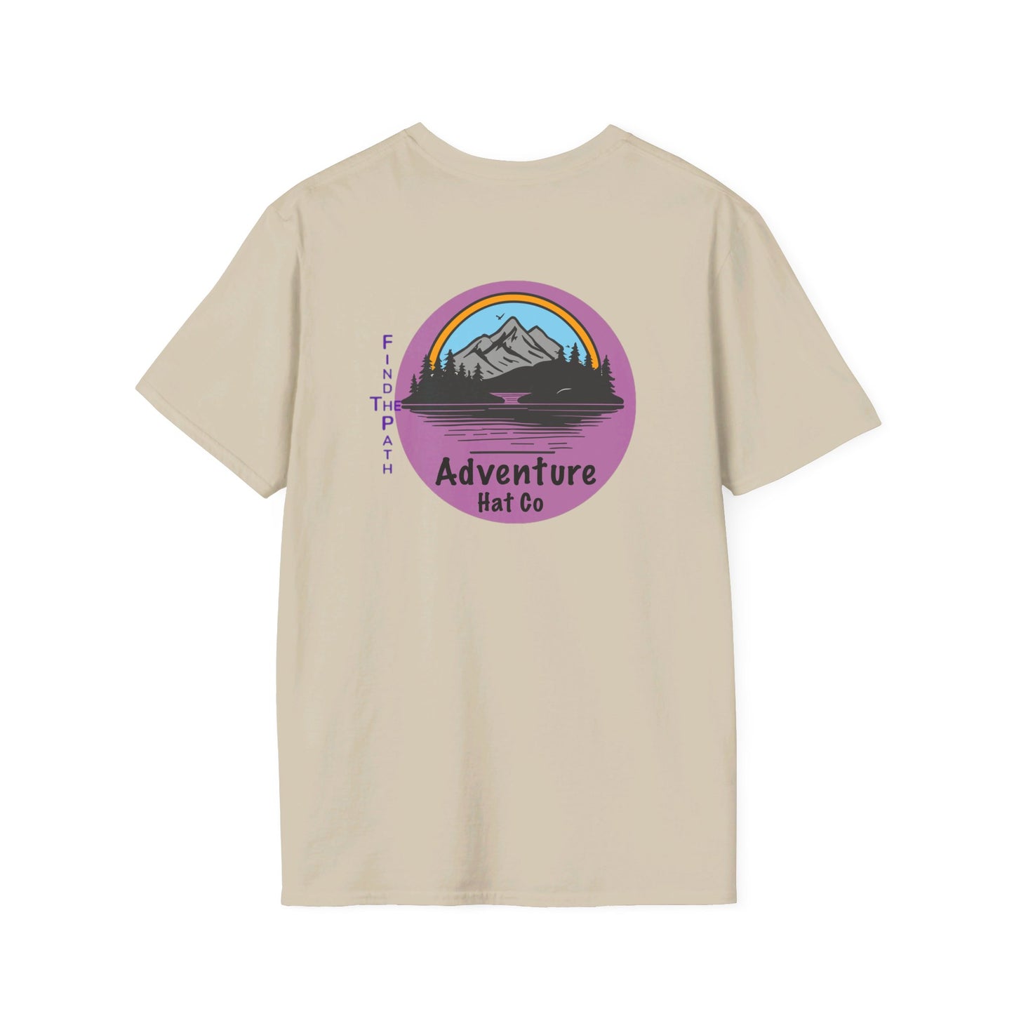 Adventure Hat Co Find The Path Mountain Design Unisex Softstyle T-Shirt