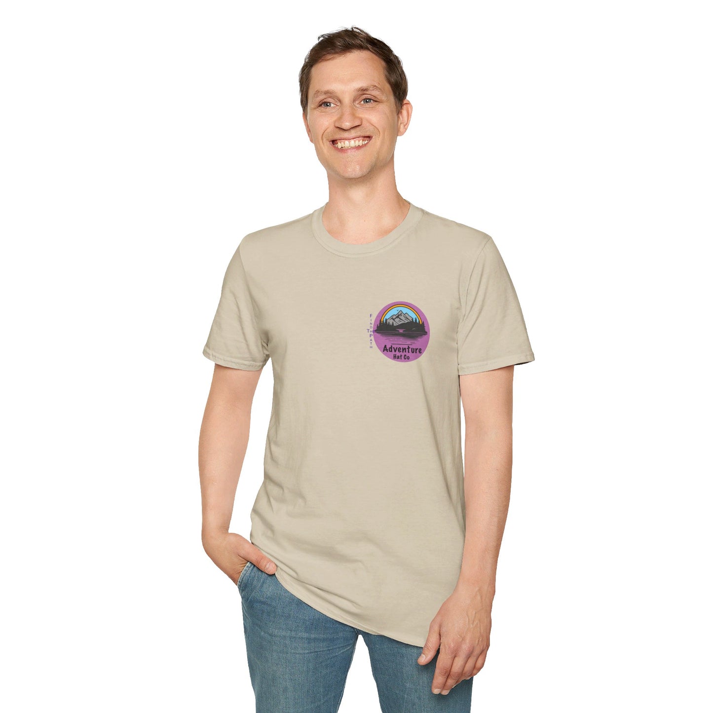 Adventure Hat Co Find The Path Mountain Design Unisex Softstyle T-Shirt