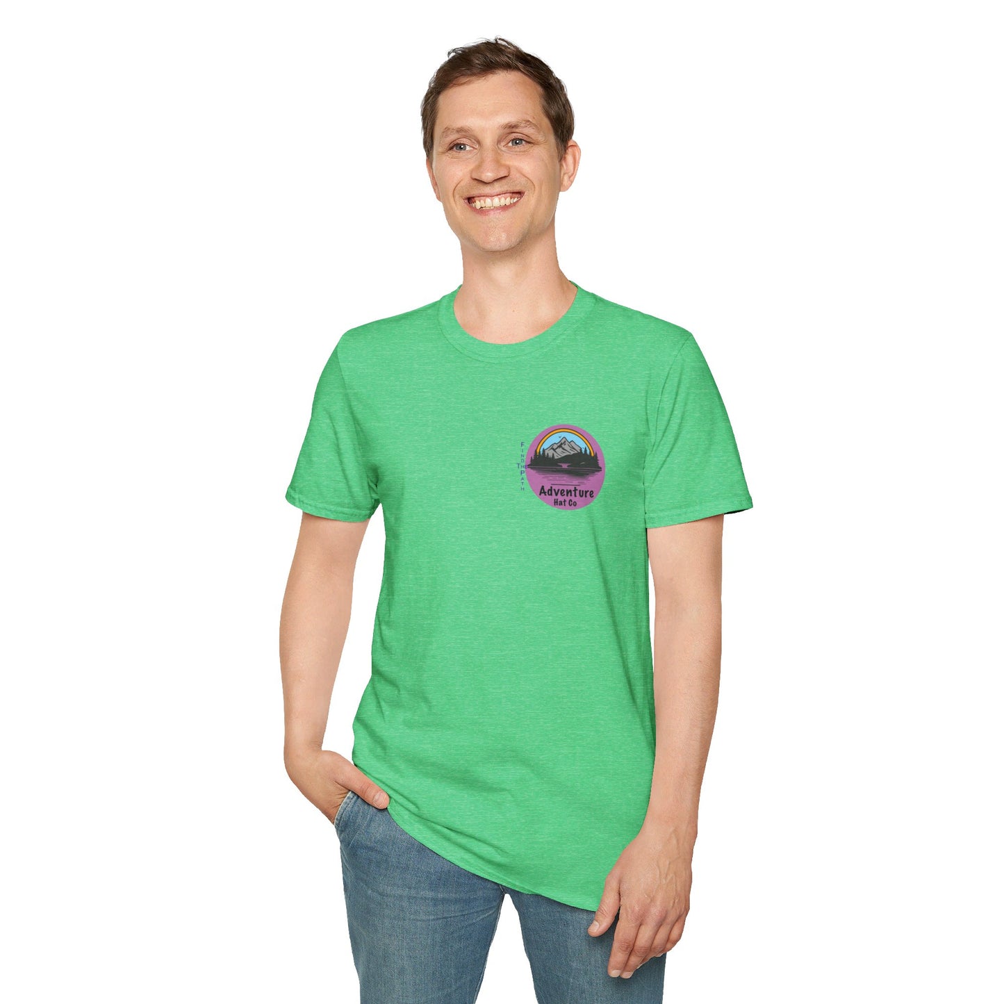 Adventure Hat Co Find The Path Mountain Design Unisex Softstyle T-Shirt