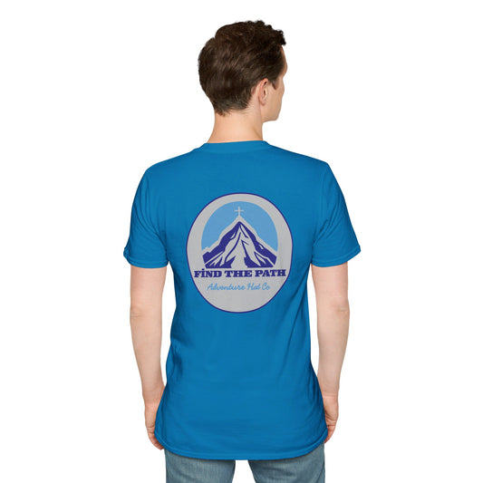 Adventure Hat Co Cross on top of the Mountains Unisex Soft style T-Shirt