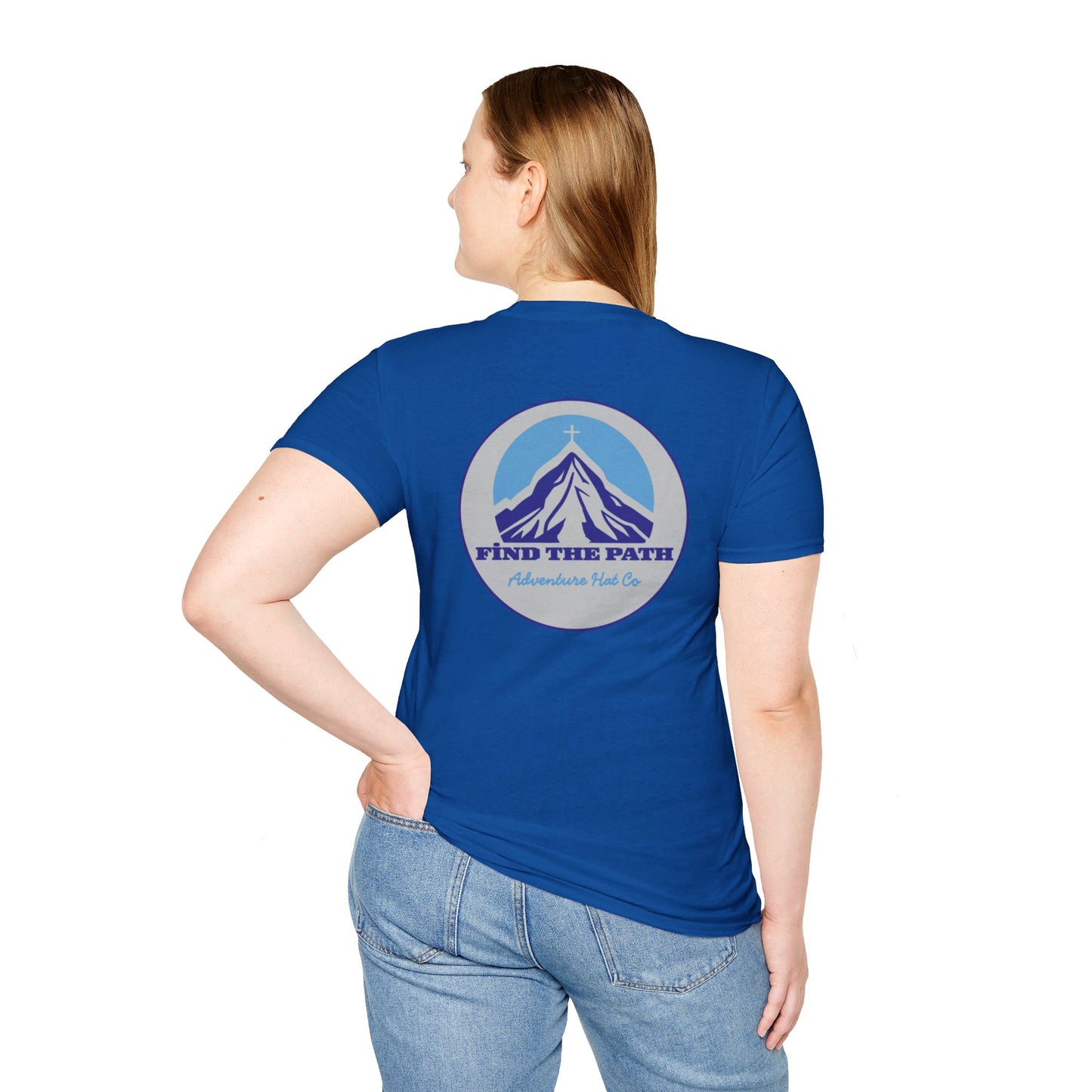 Adventure Hat Co Cross on top of the Mountains Unisex Soft style T-Shirt