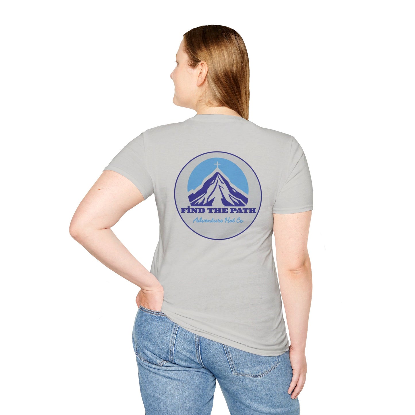 Adventure Hat Co Cross on top of the Mountains Unisex Soft style T-Shirt