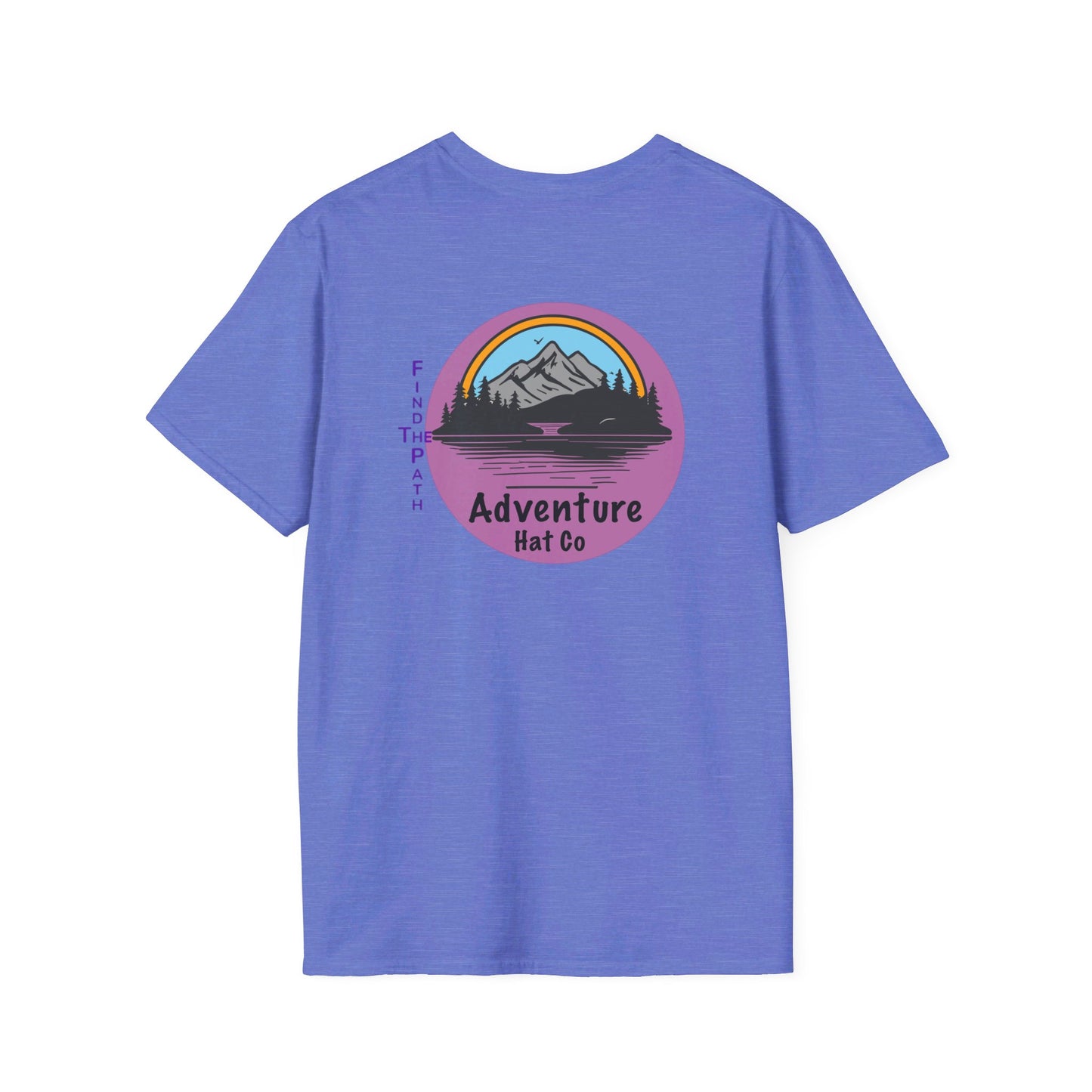 Adventure Hat Co Find The Path Mountain Design Unisex Softstyle T-Shirt