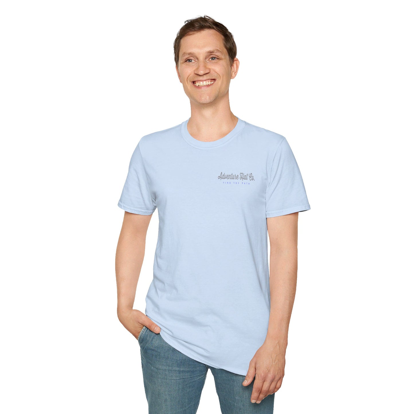 Adventure Hat Co Cross on top of the Mountains Unisex Soft style T-Shirt