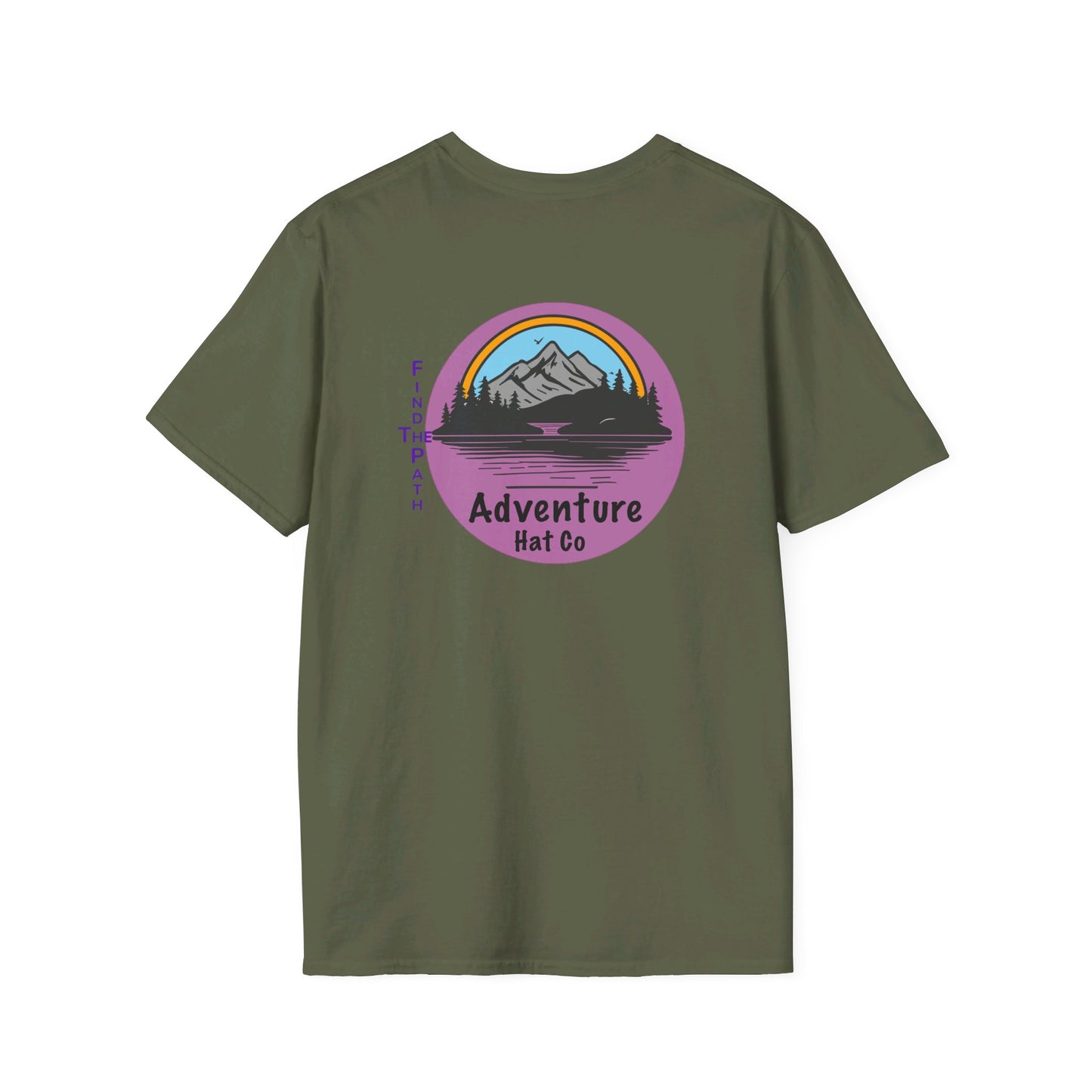 Adventure Hat Co Find The Path Mountain Design Unisex Softstyle T-Shirt