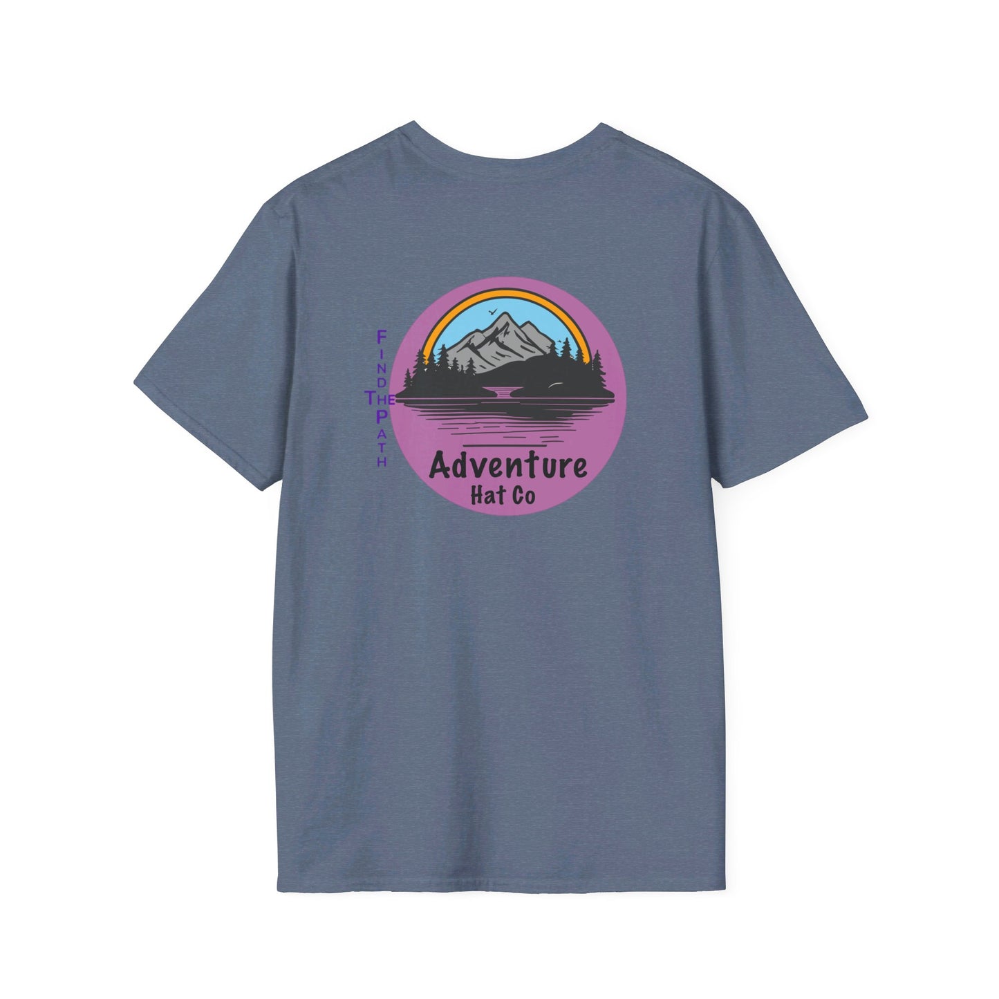 Adventure Hat Co Find The Path Mountain Design Unisex Softstyle T-Shirt