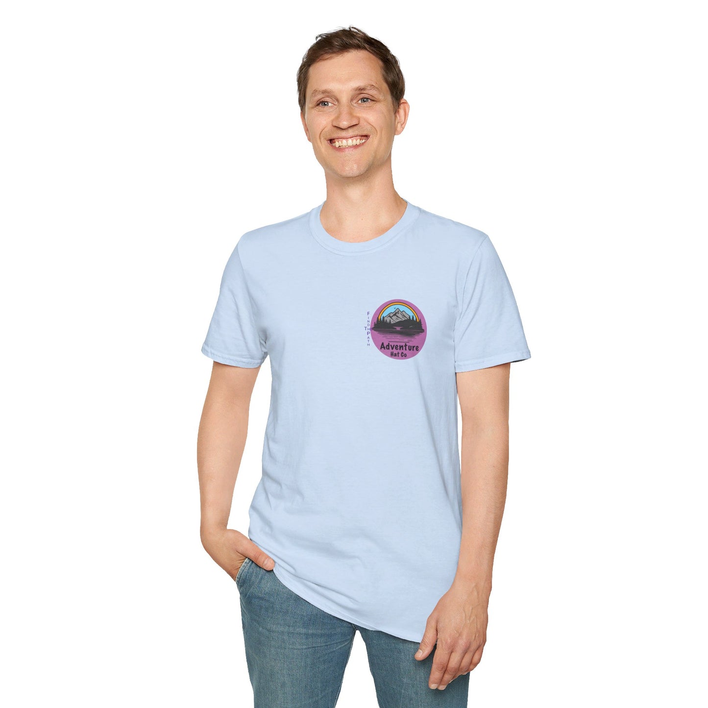 Adventure Hat Co Find The Path Mountain Design Unisex Softstyle T-Shirt