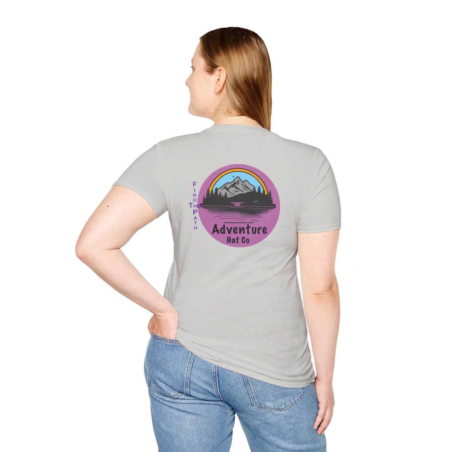 Adventure Hat Co Find The Path Mountain Design Unisex Softstyle T-Shirt