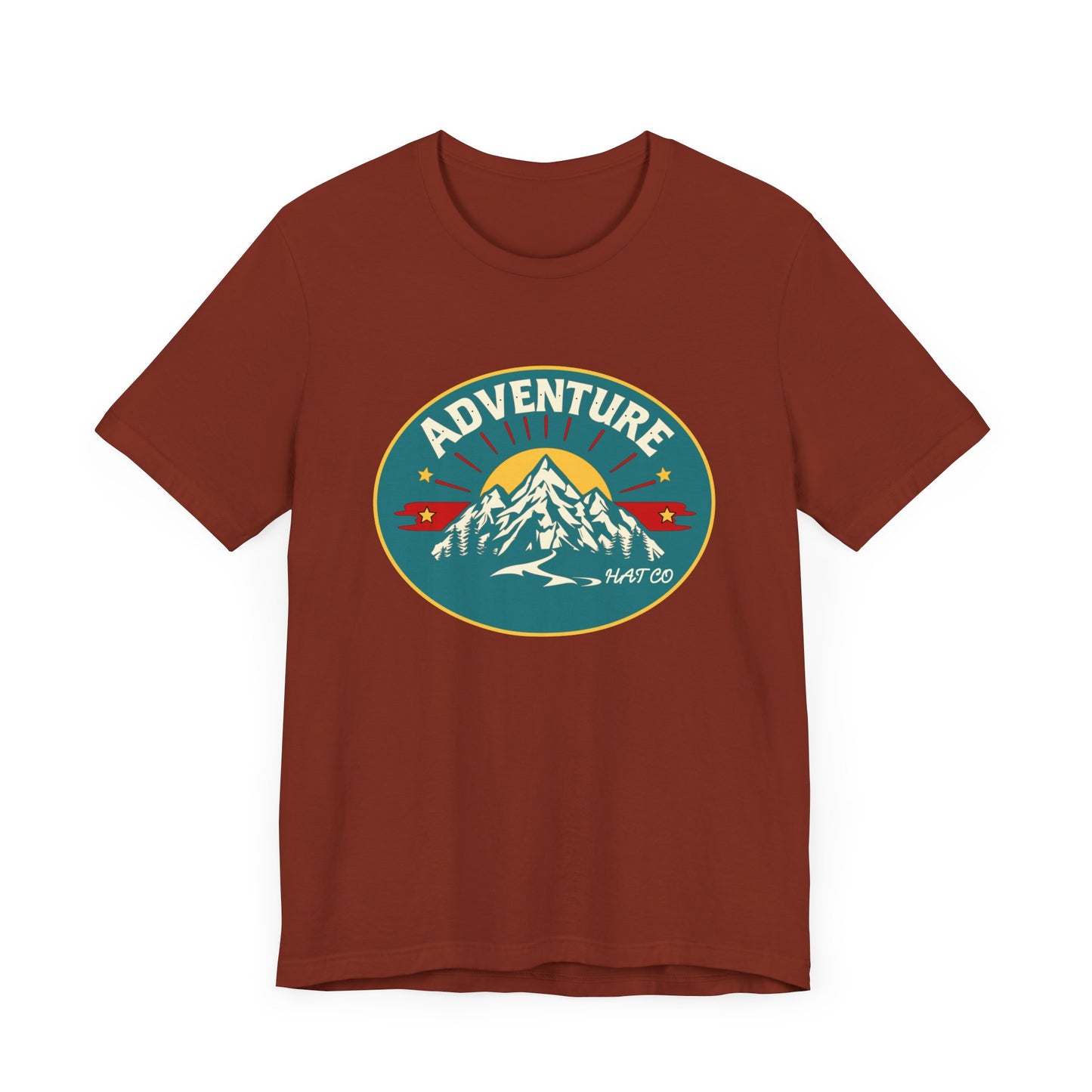 Adventure Hat Co Unisex Tee - Mountain and Sun Design