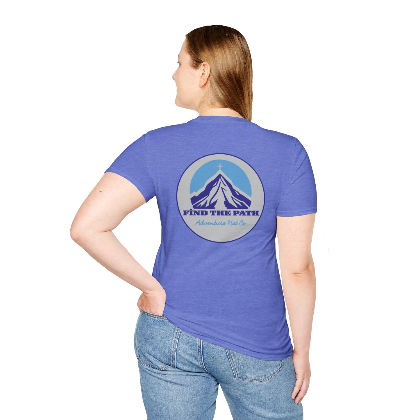 Adventure Hat Co Cross on top of the Mountains Unisex Soft style T-Shirt