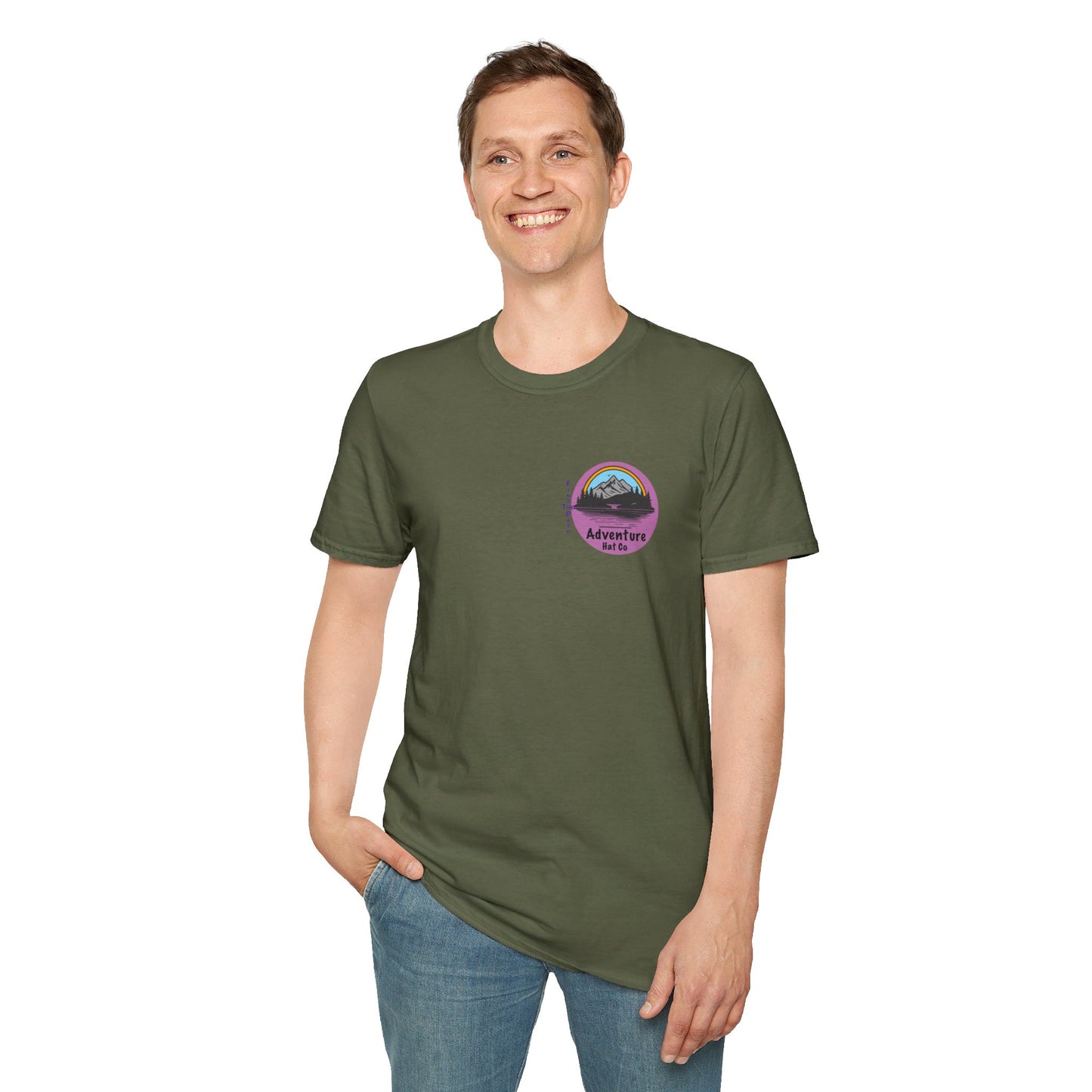 Adventure Hat Co Find The Path Mountain Design Unisex Softstyle T-Shirt