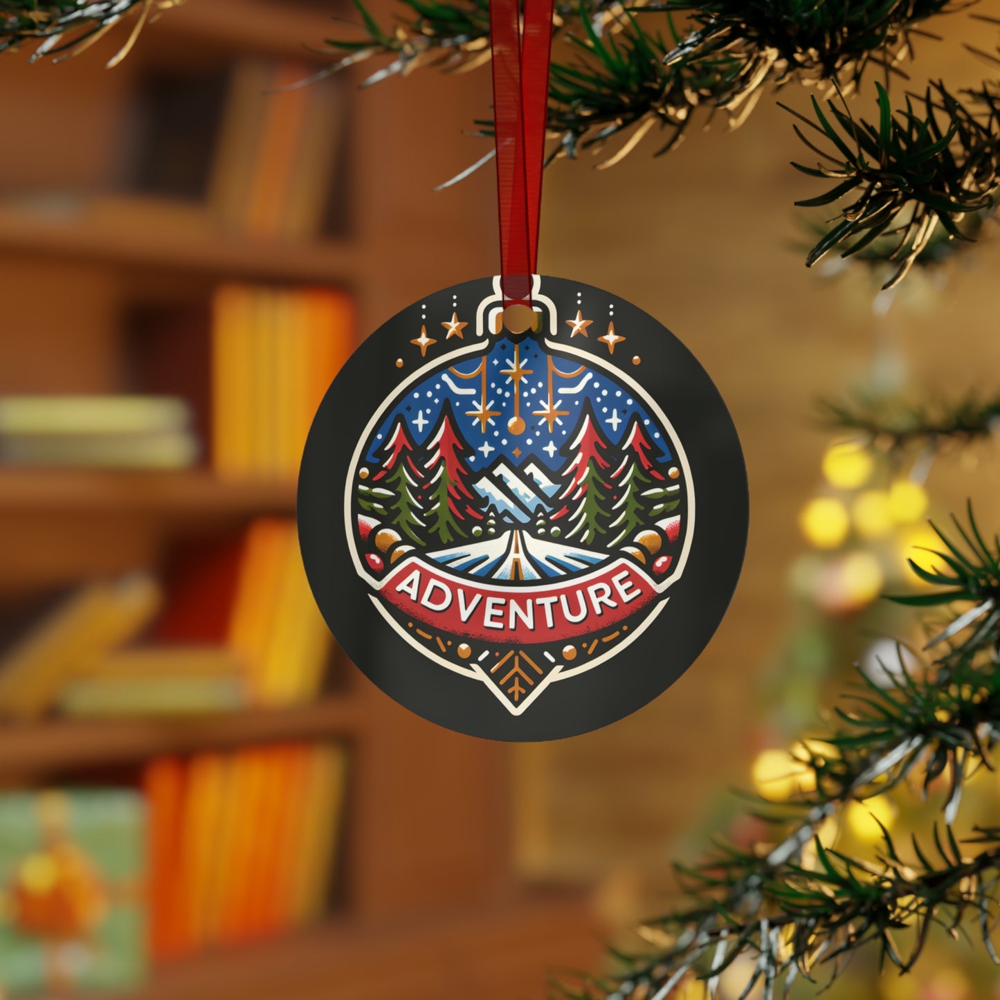 Christmas Metal Ornament by Adventure Hat Co