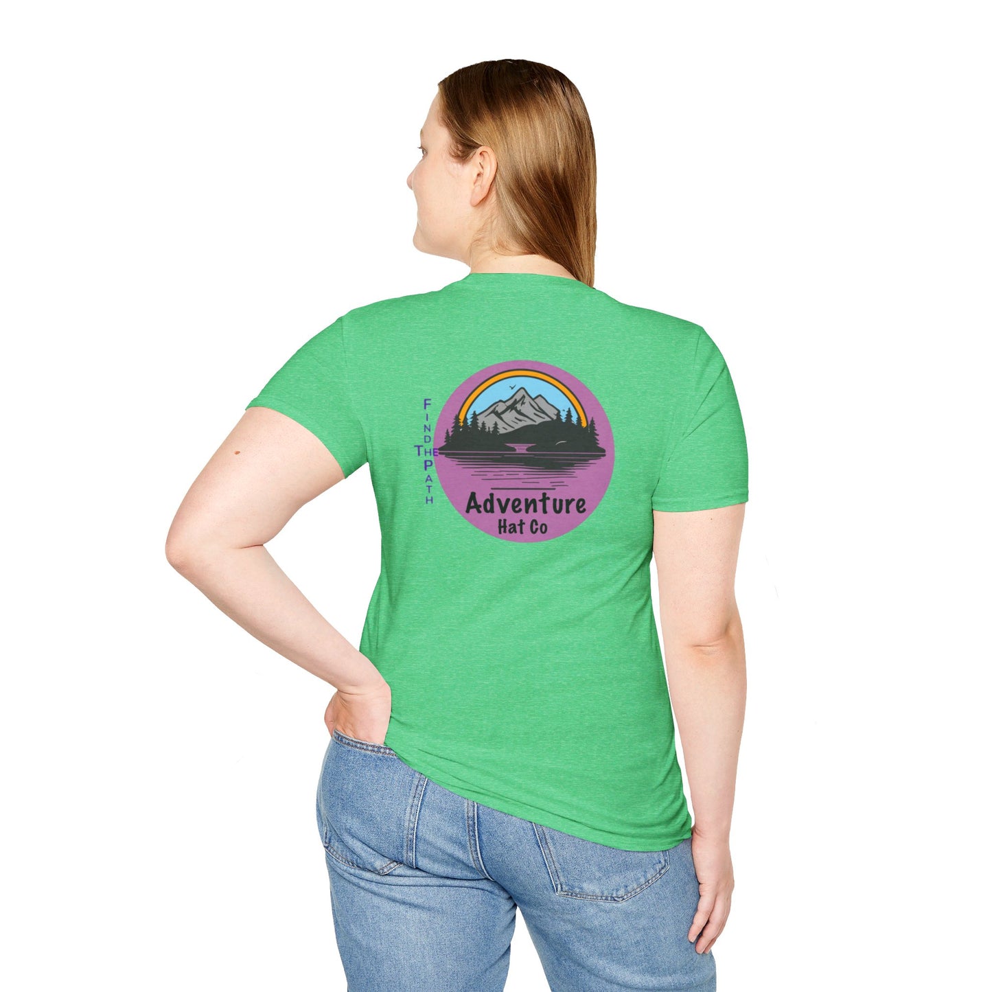 Adventure Hat Co Find The Path Mountain Design Unisex Softstyle T-Shirt