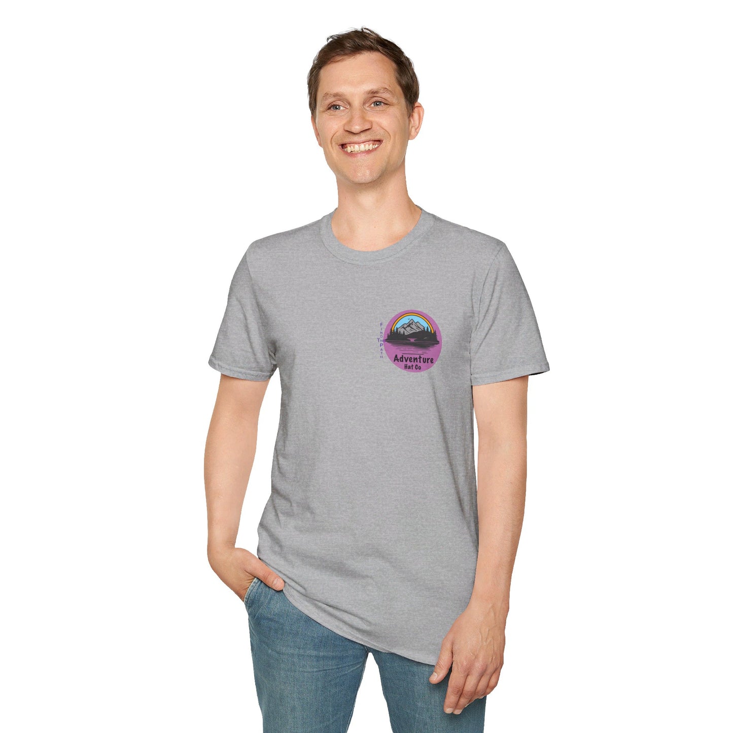 Adventure Hat Co Find The Path Mountain Design Unisex Softstyle T-Shirt